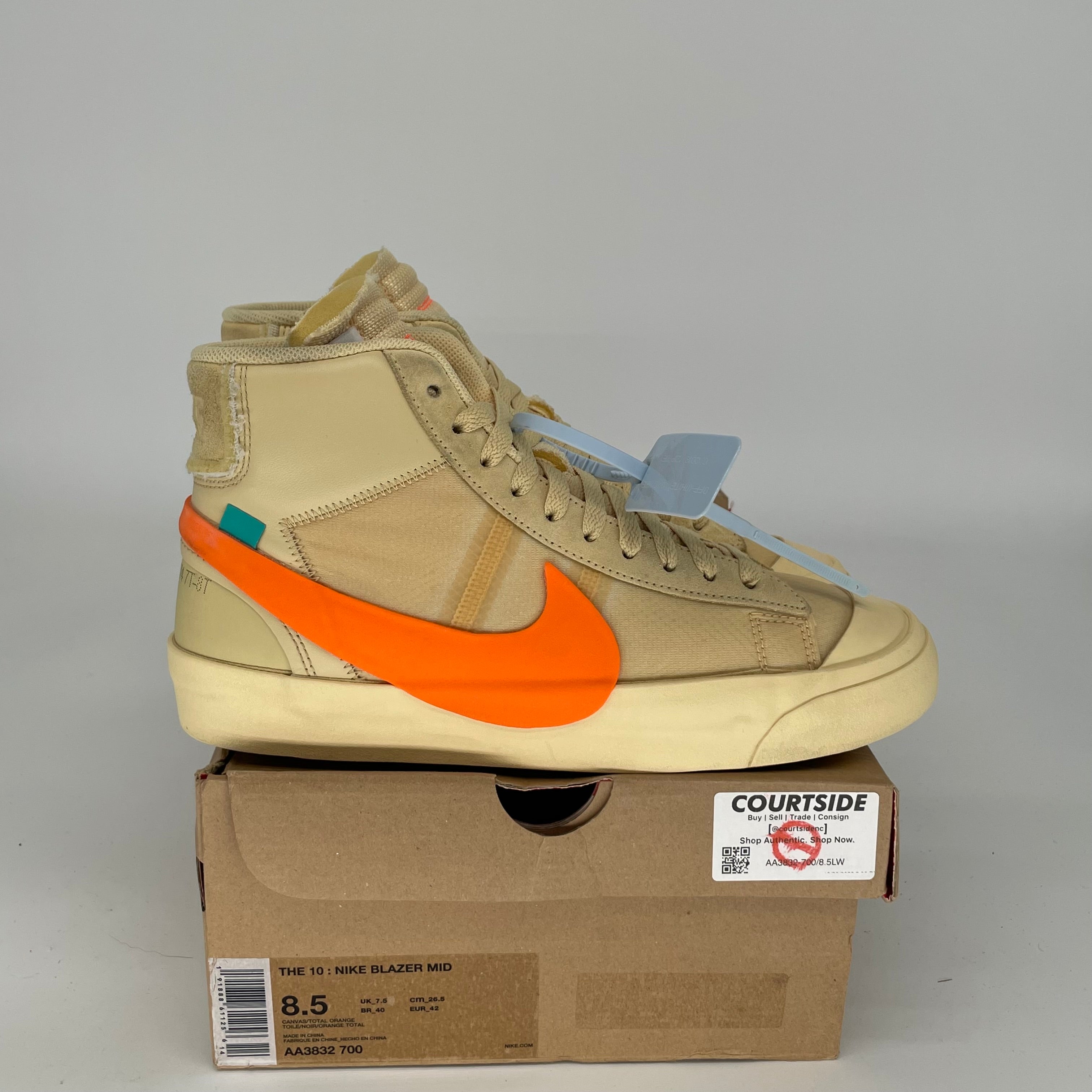 NIKE BLAZER MID OFF WHITE ALL HALLOWS EVE SIZE 8.5 AA3832-700
