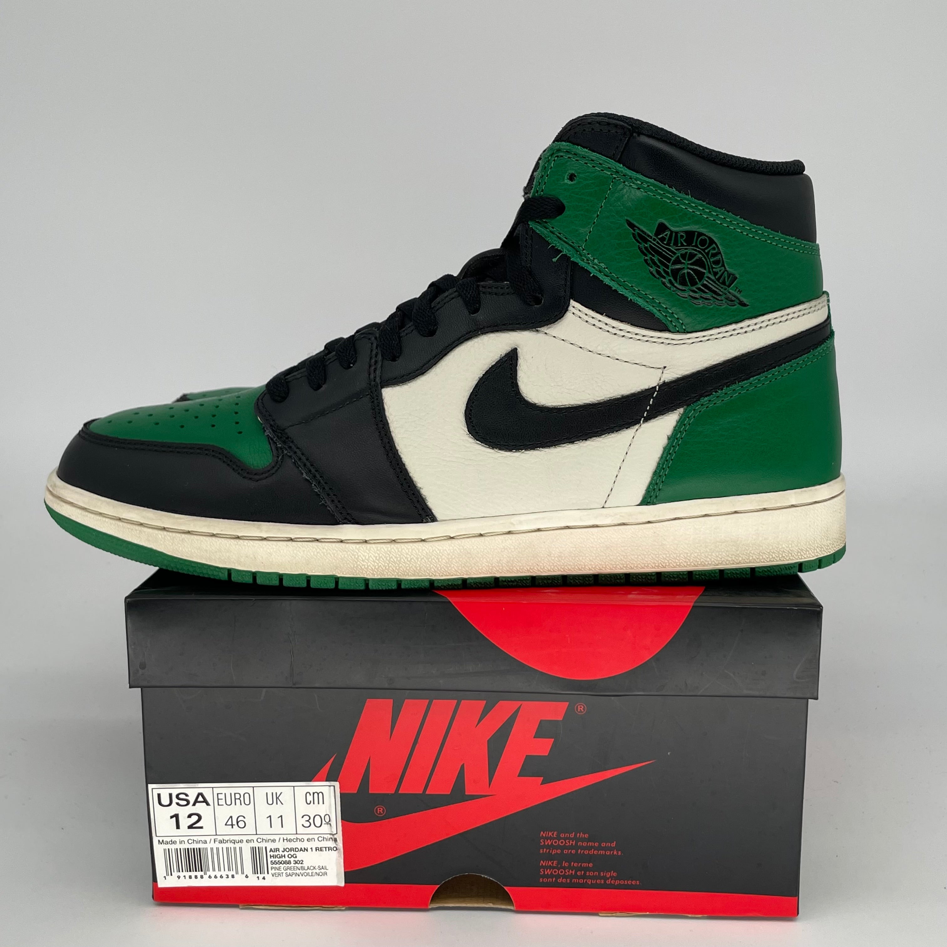 AIR JORDAN 1 PINE GREEN 555088-302 SIZE 12/13.5W