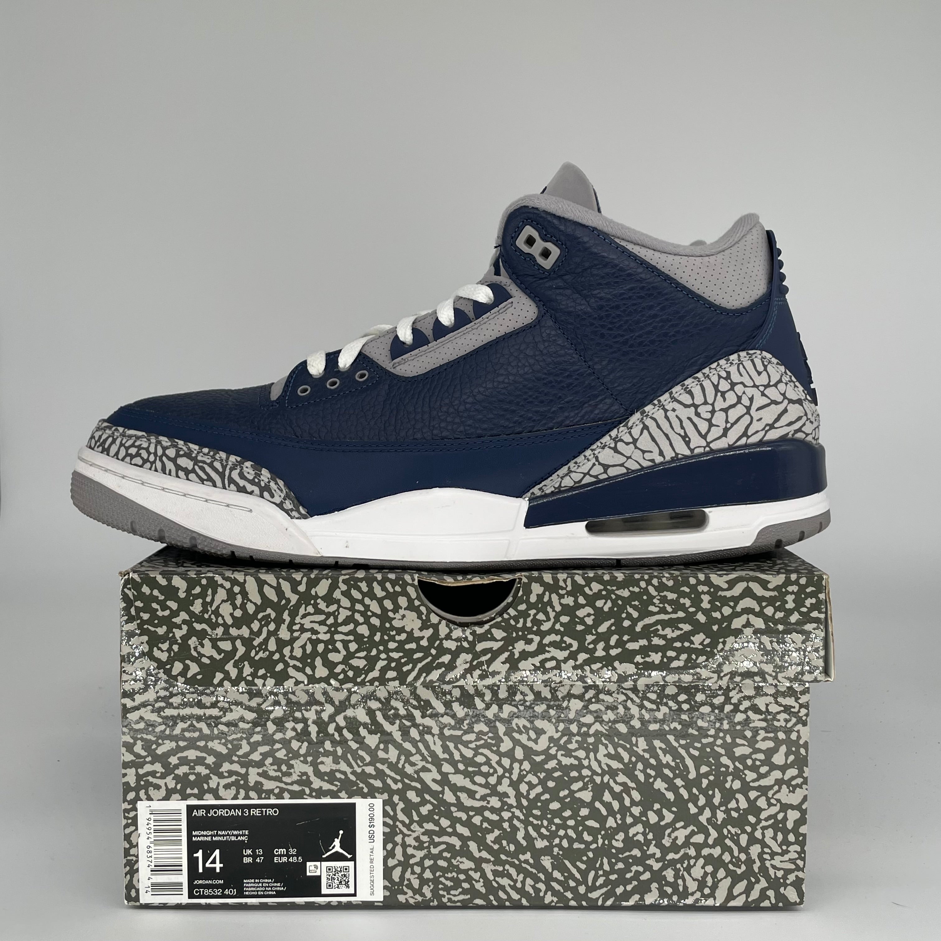 AIR JORDAN 3 GEORGETOWN SIZE 14 CT8532-401