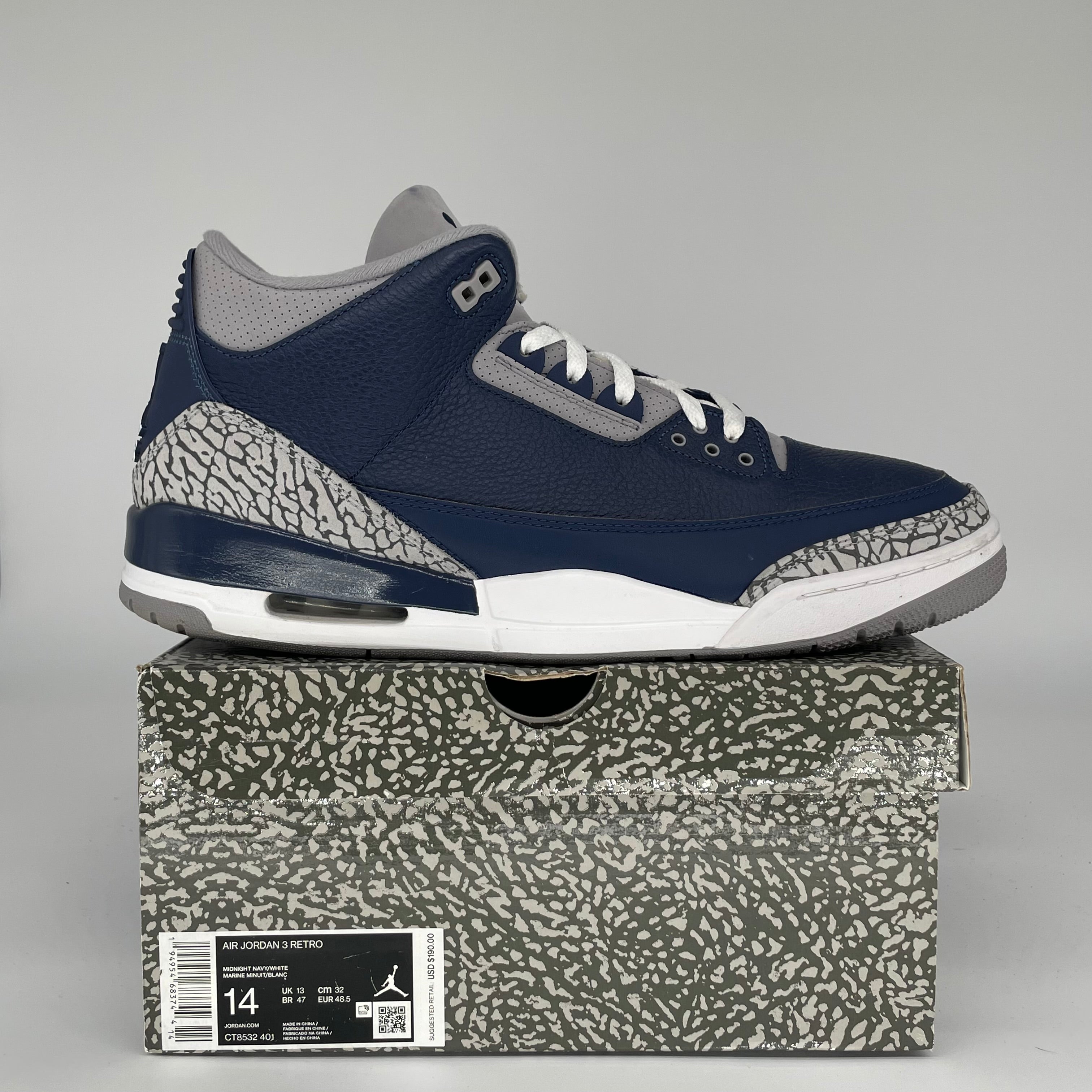 AIR JORDAN 3 GEORGETOWN SIZE 14 CT8532-401