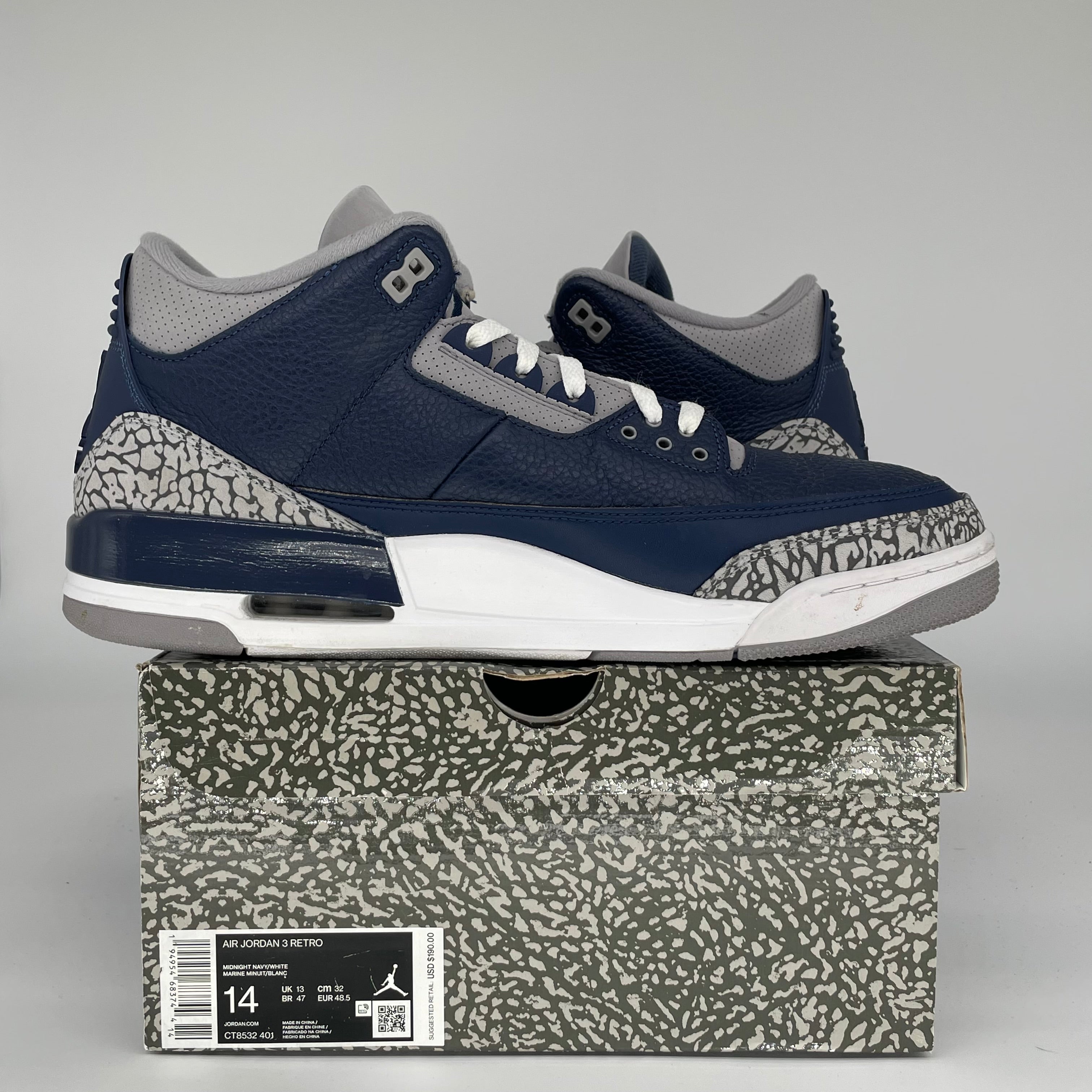 AIR JORDAN 3 GEORGETOWN SIZE 14 CT8532-401