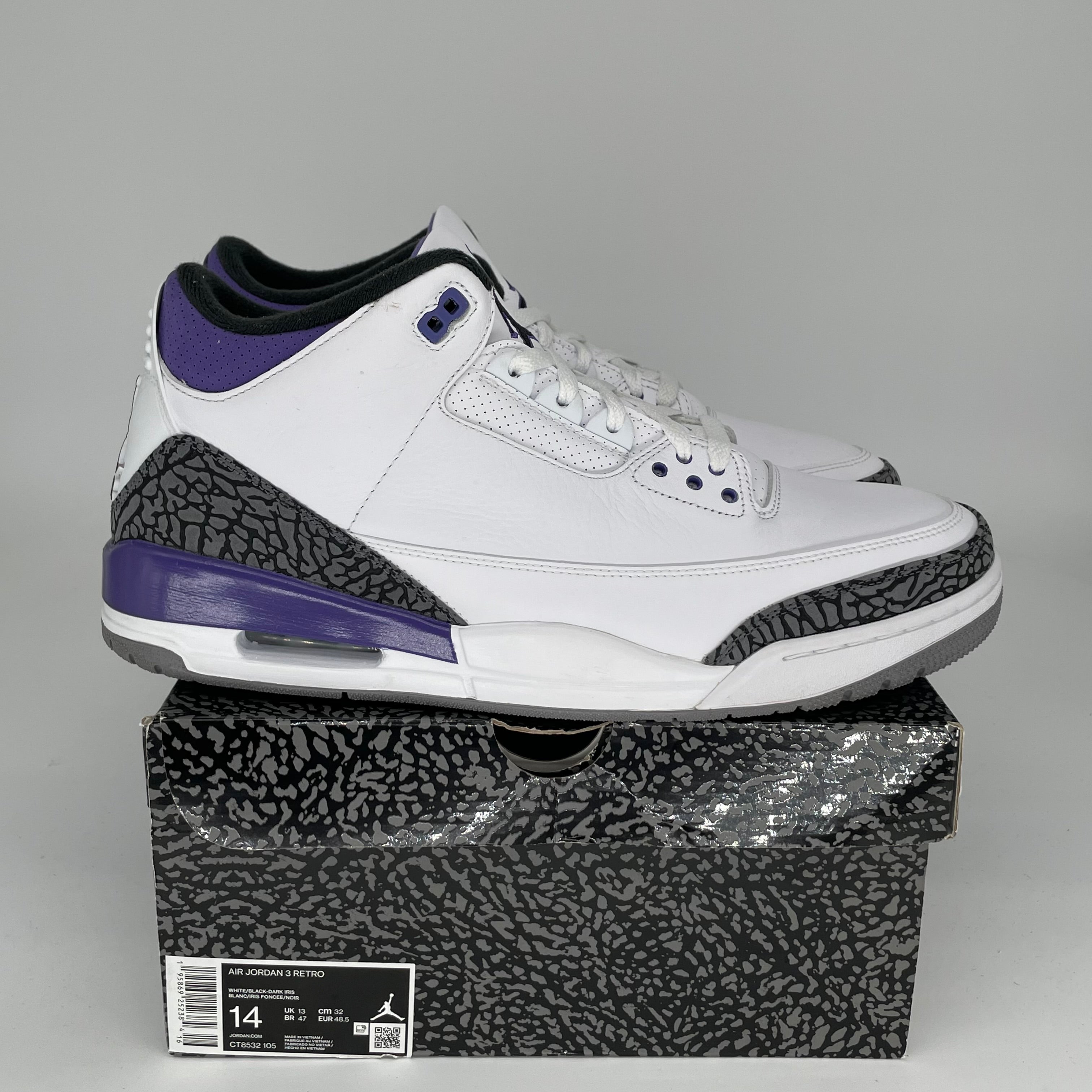 AIR JORDAN 3 DARK IRIS SIZE 14/15.5W CT8532-105