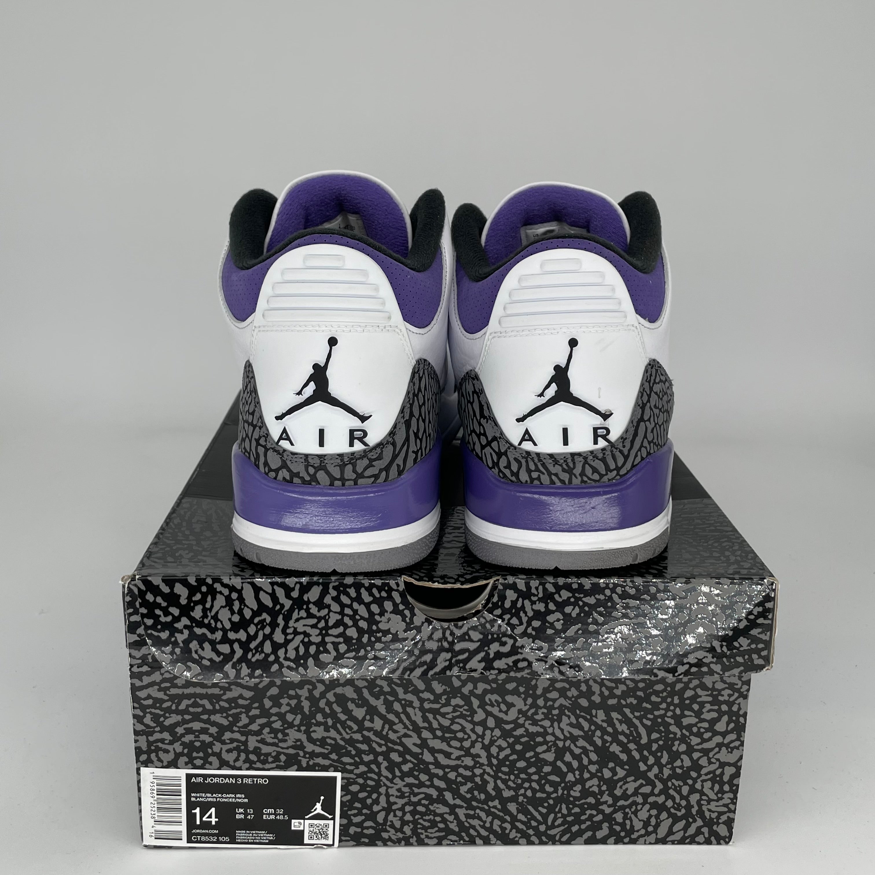AIR JORDAN 3 DARK IRIS SIZE 14/15.5W CT8532-105