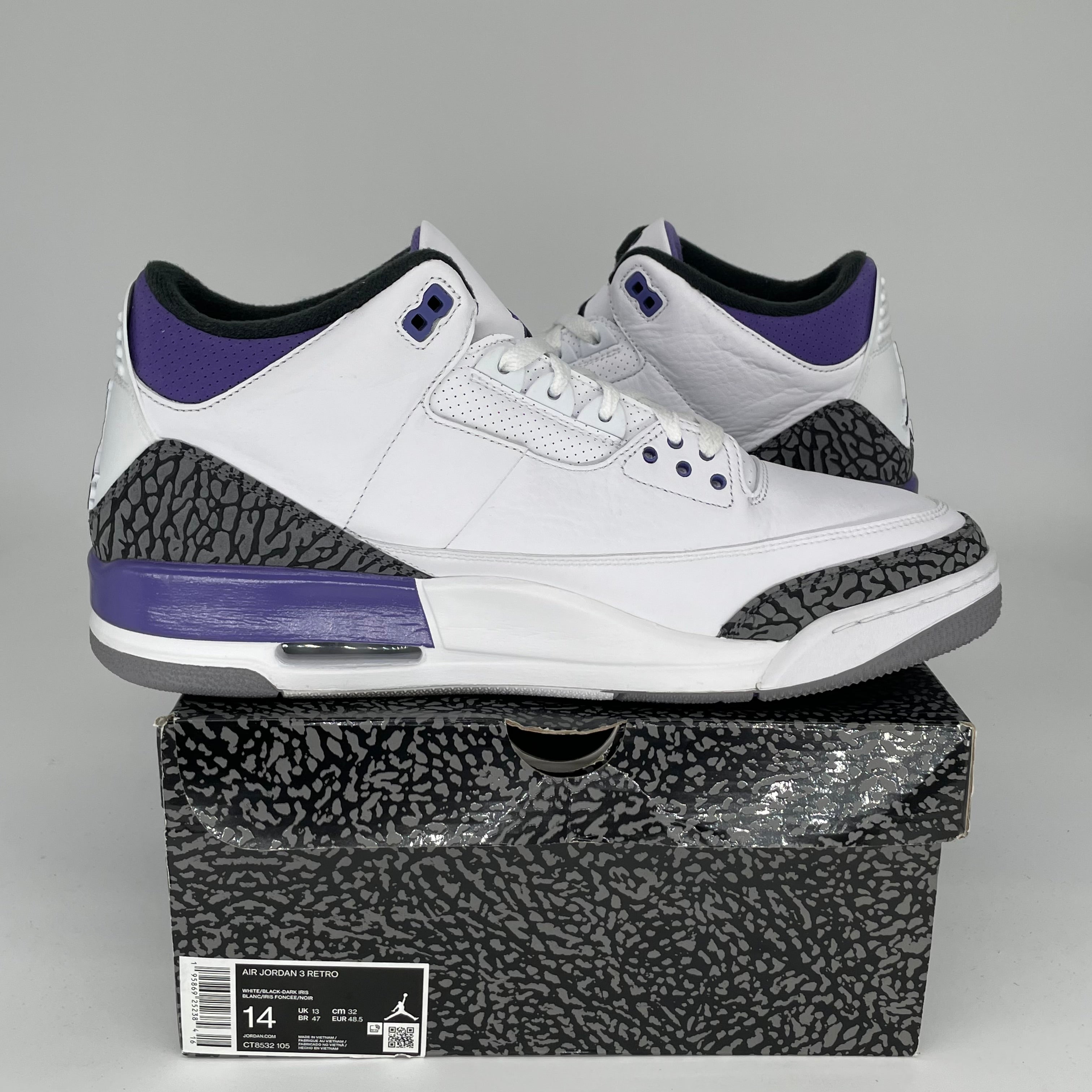 AIR JORDAN 3 DARK IRIS SIZE 14/15.5W CT8532-105