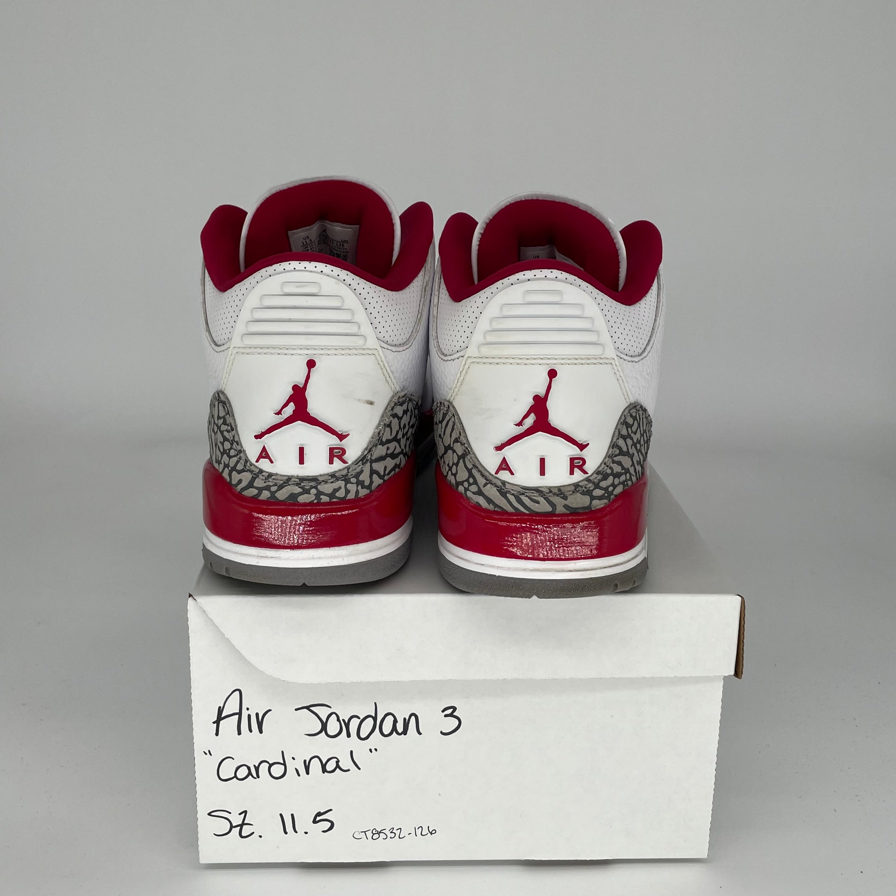 AIR JORDAN 3 CARDINAL SIZE 11.5 CT8532-126