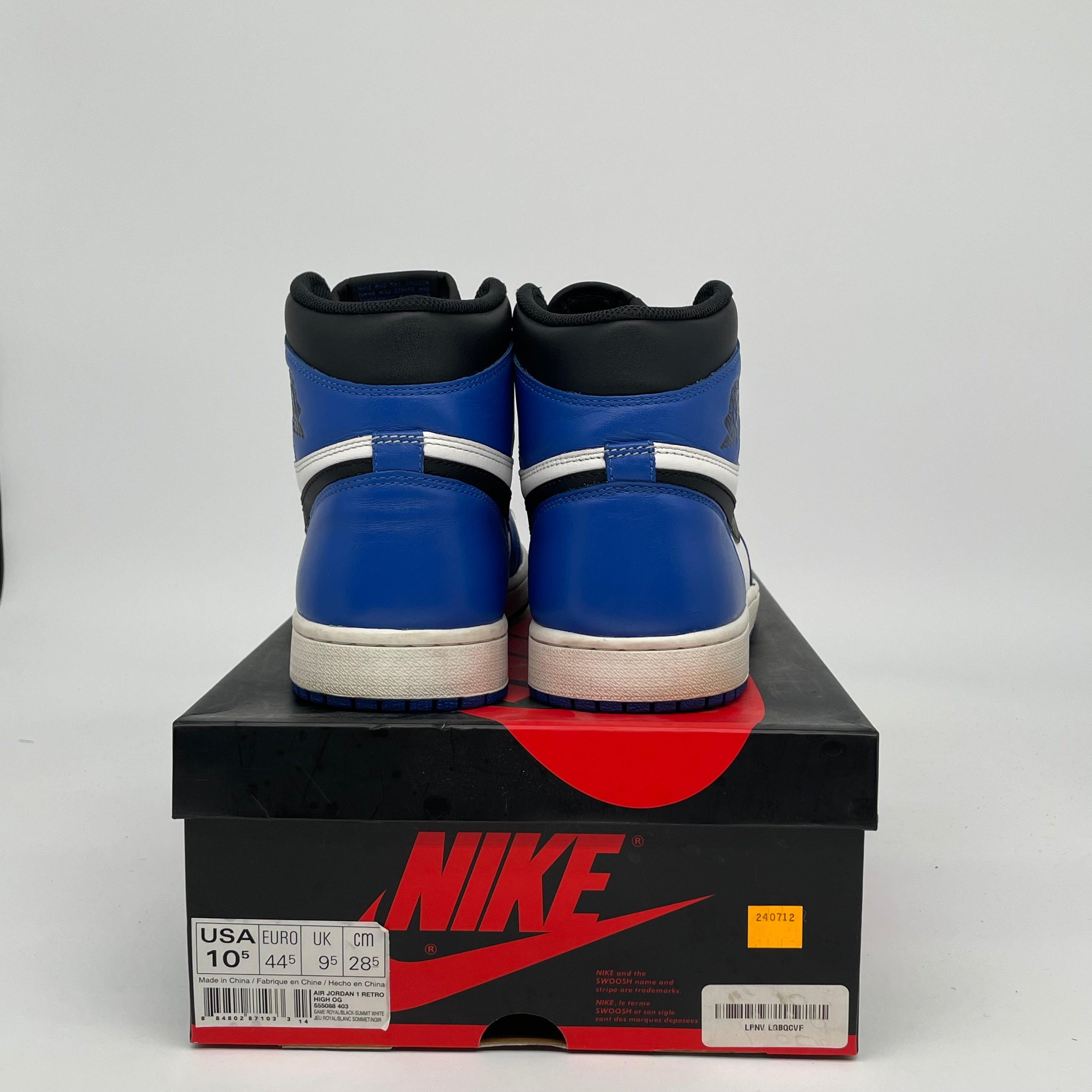 AIR JORDAN 1 GAME ROYAL SIZE 10.5/12W 555088-403