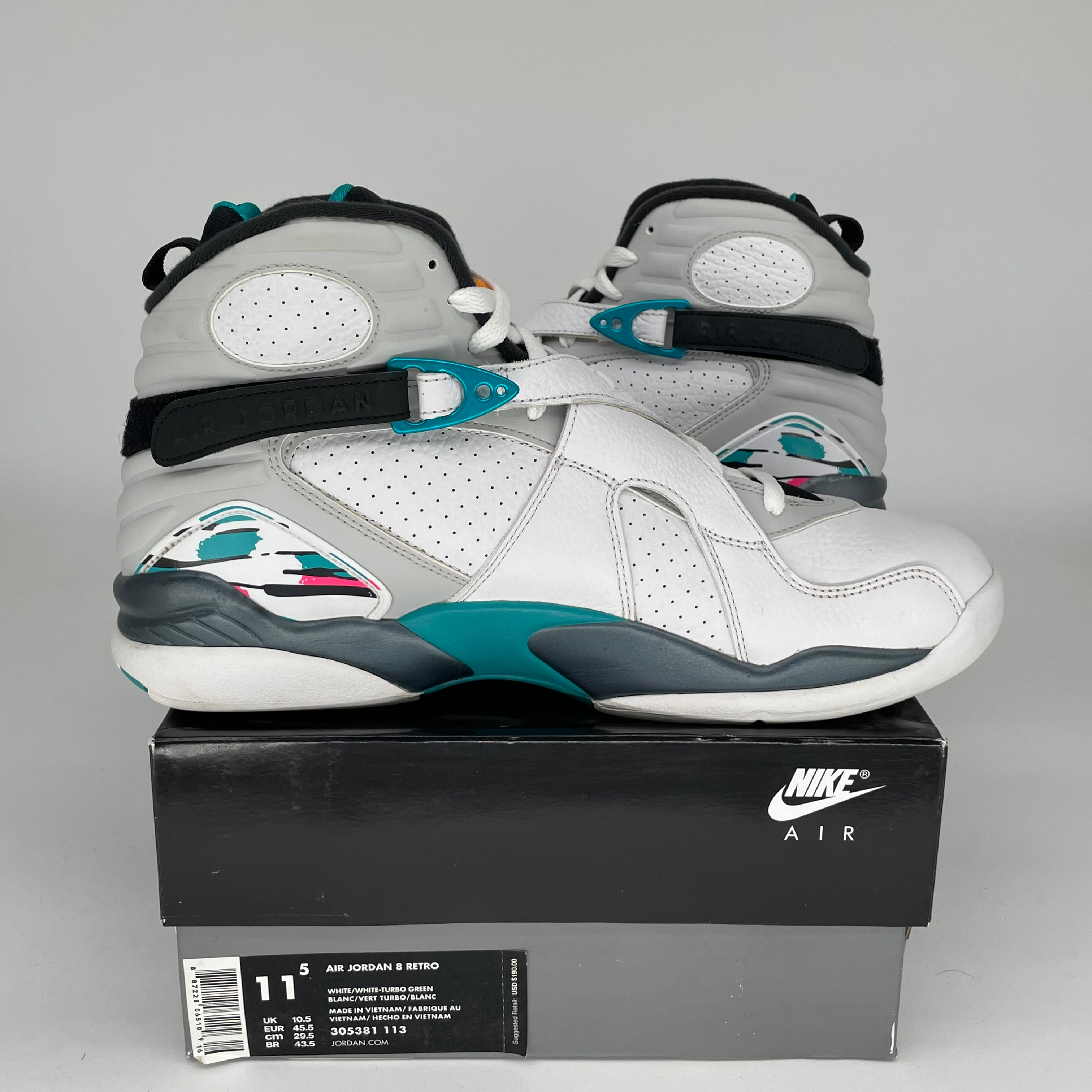 AIR JORDAN 8 SOUTH BEACH SIZE 11.5 305381-113