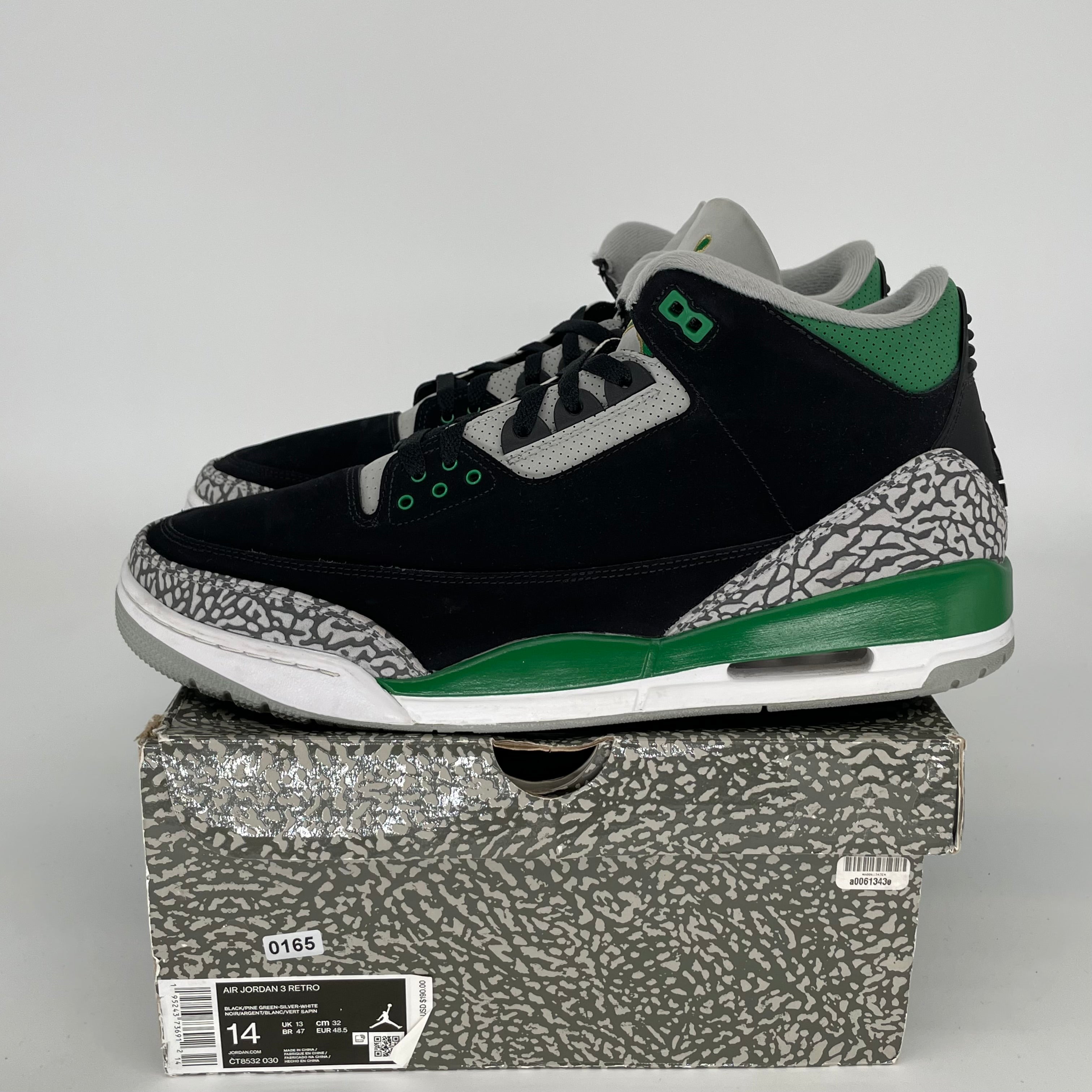 AIR JORDAN 3 PINE GREEN SIZE 14 CT8532-030