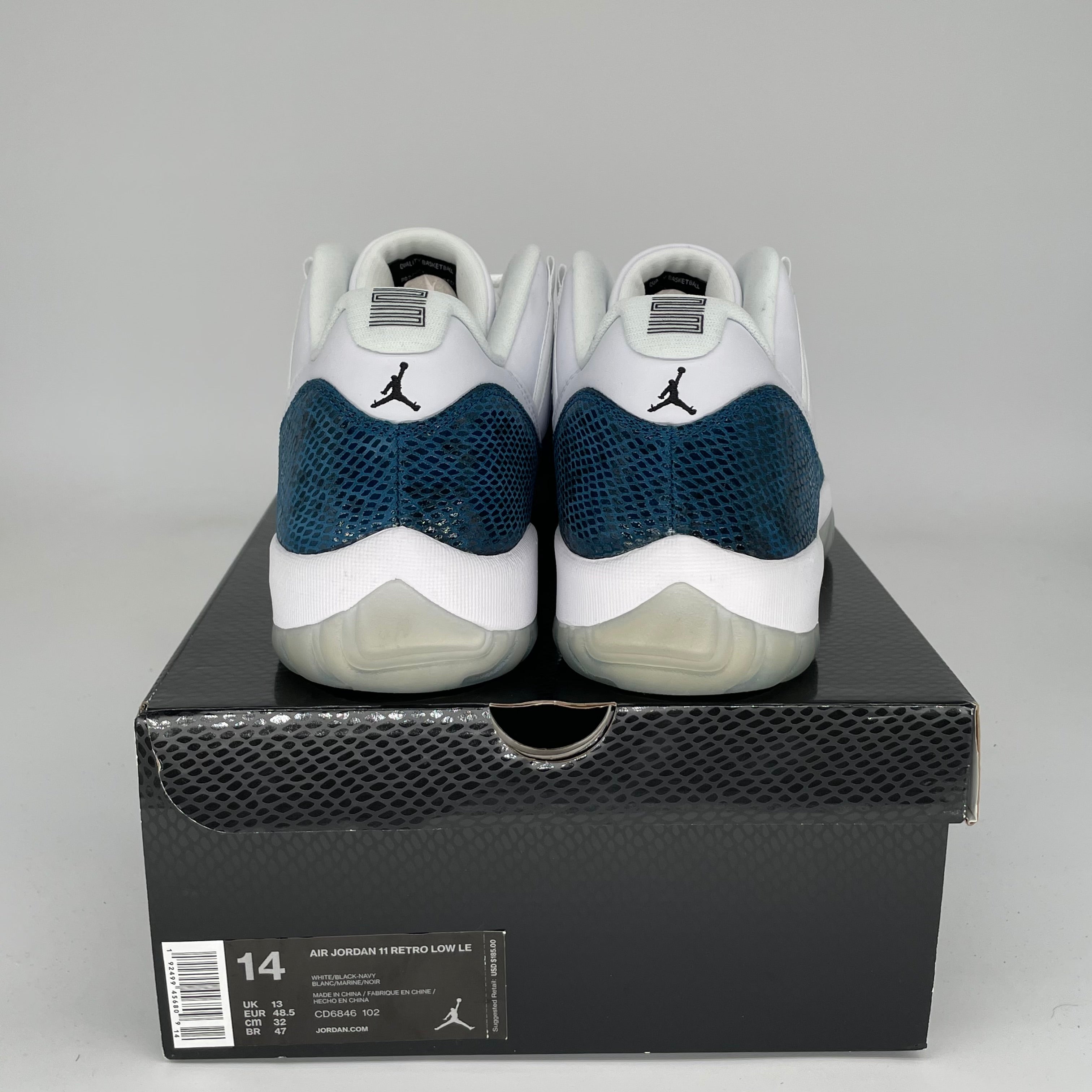 AIR JORDAN 11 LOW SNAKE NAVY SIZE 14 CD6846-102