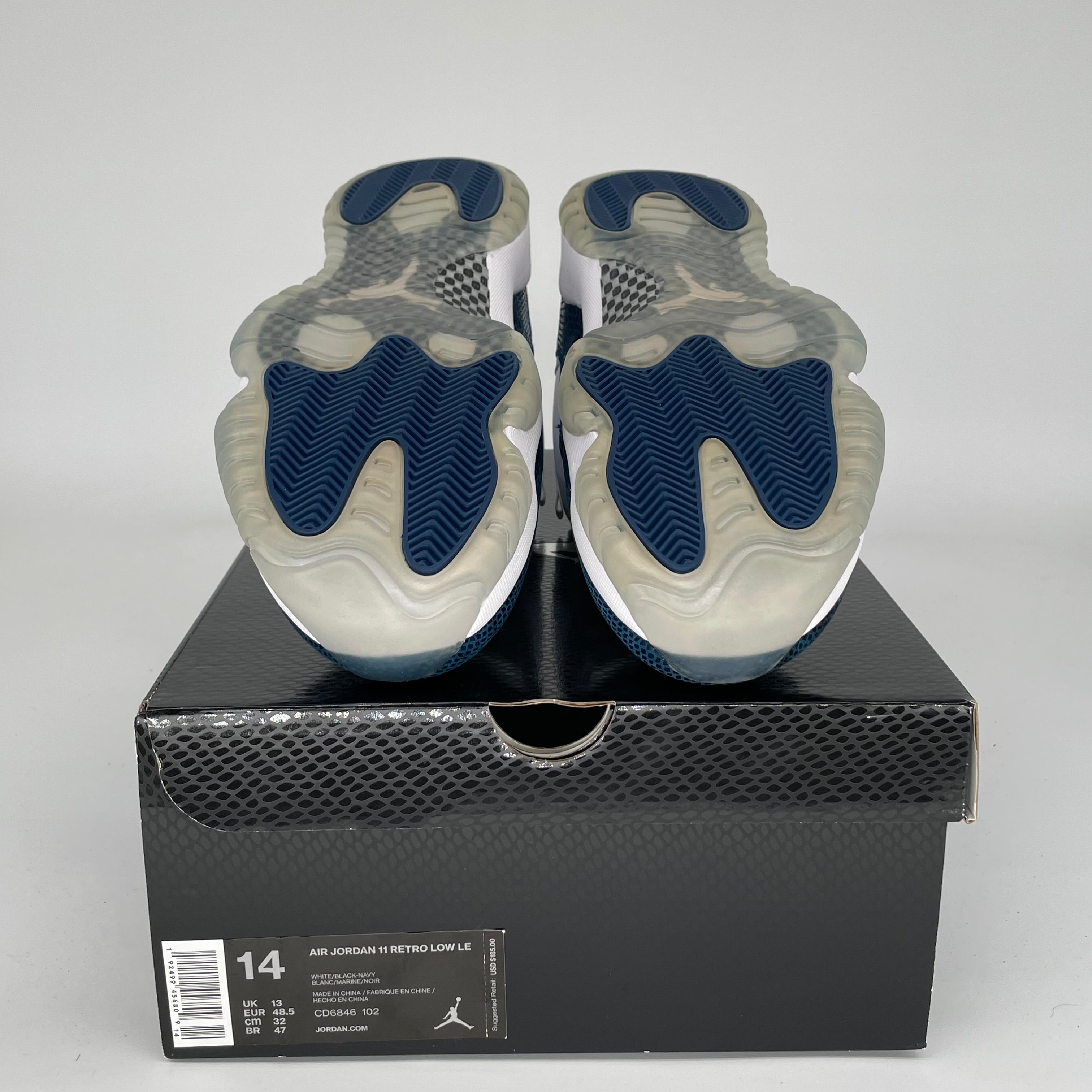 AIR JORDAN 11 LOW SNAKE NAVY SIZE 14 CD6846-102