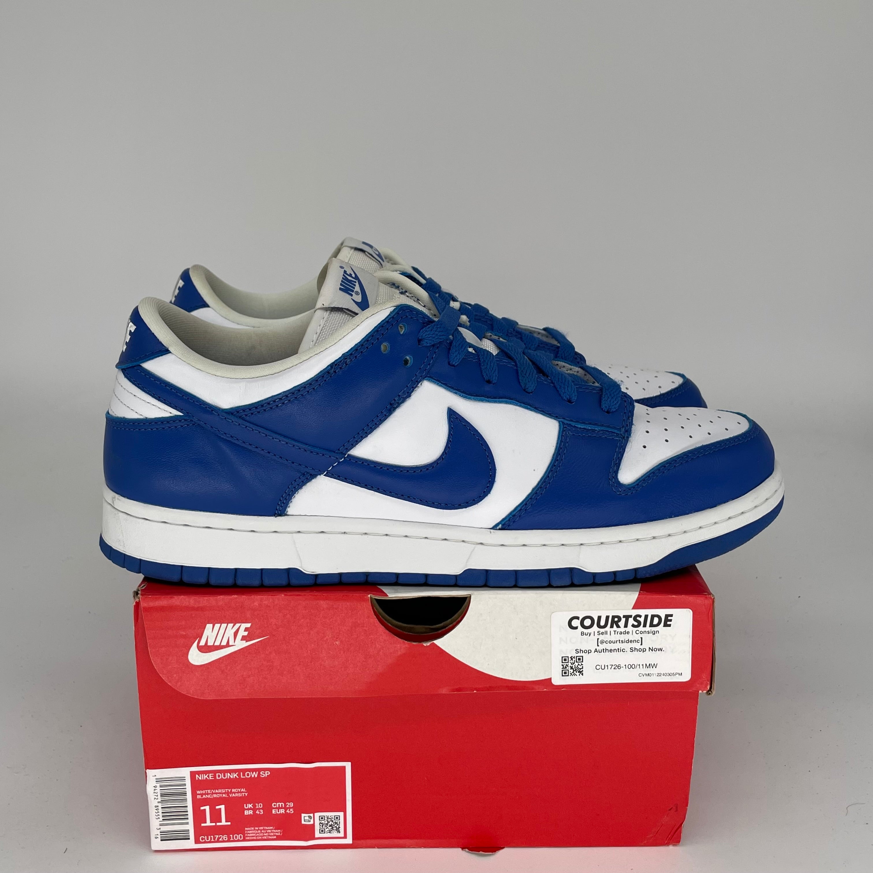 NIKE DUNK LOW KENTUCKY SIZE 11 CU1726-100