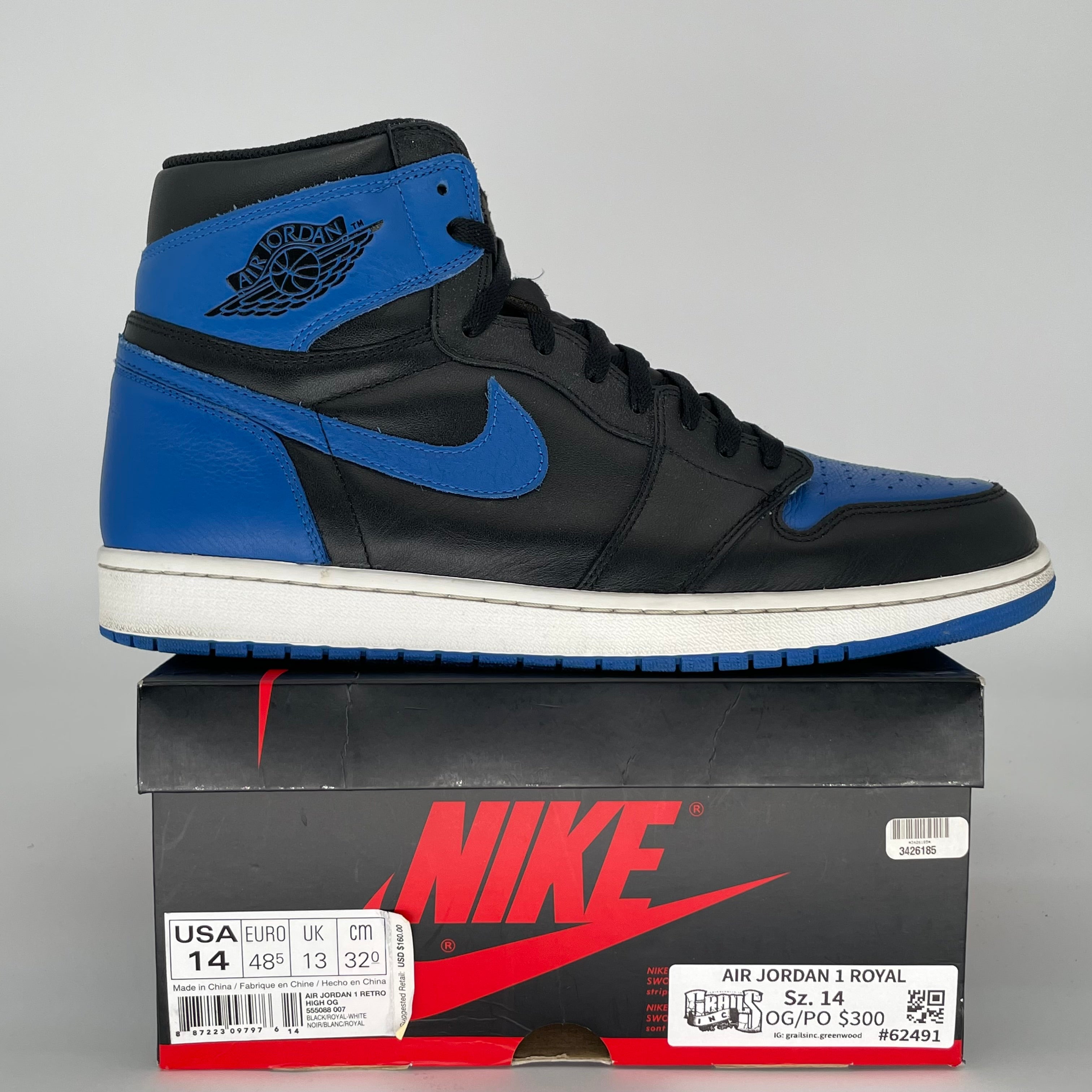 AIR JORDAN 1 ROYAL SIZE 14/15.5W 555088-007