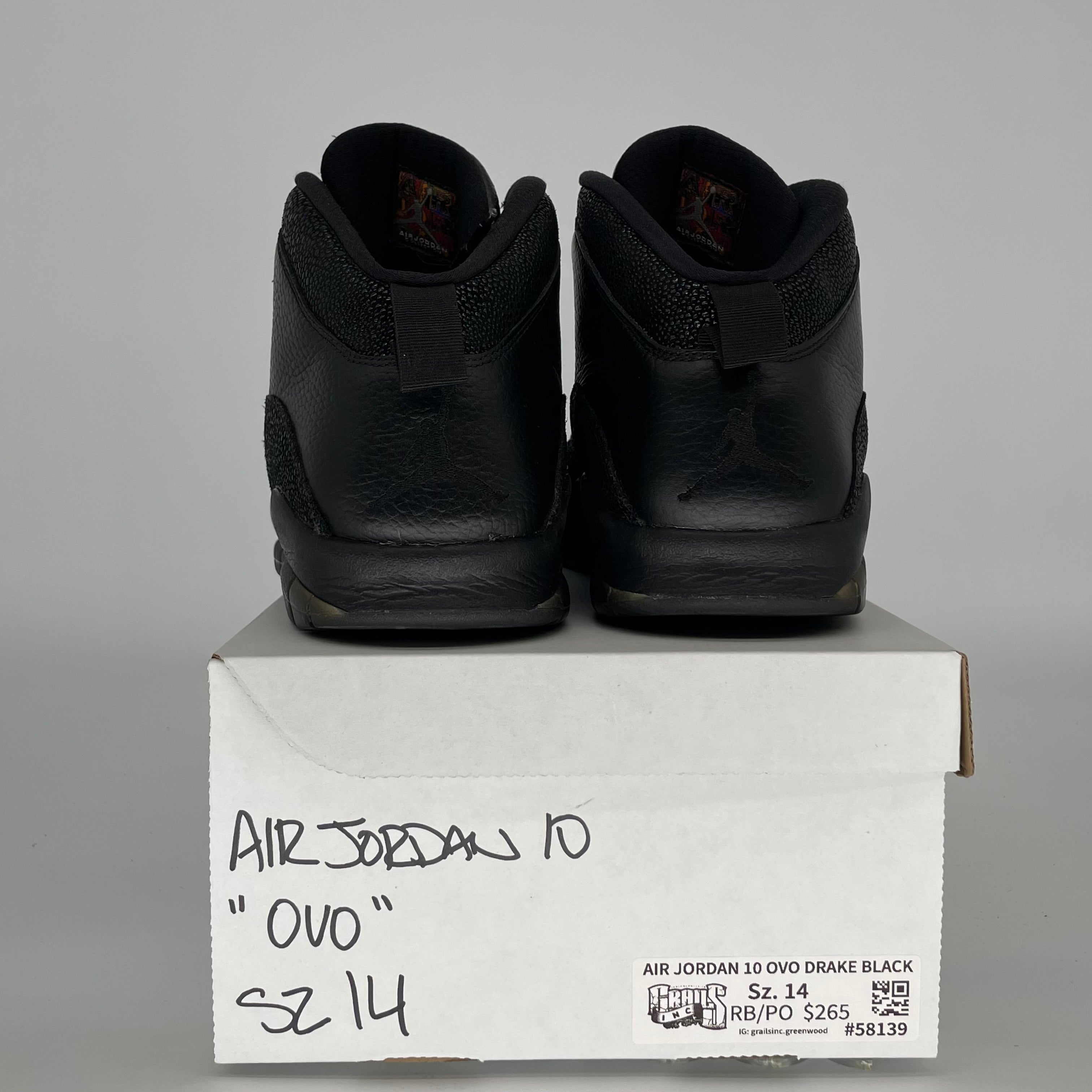 AIR JORDAN 10 DRAKE OVO BLACK SIZE 14/15.5W 819955-030