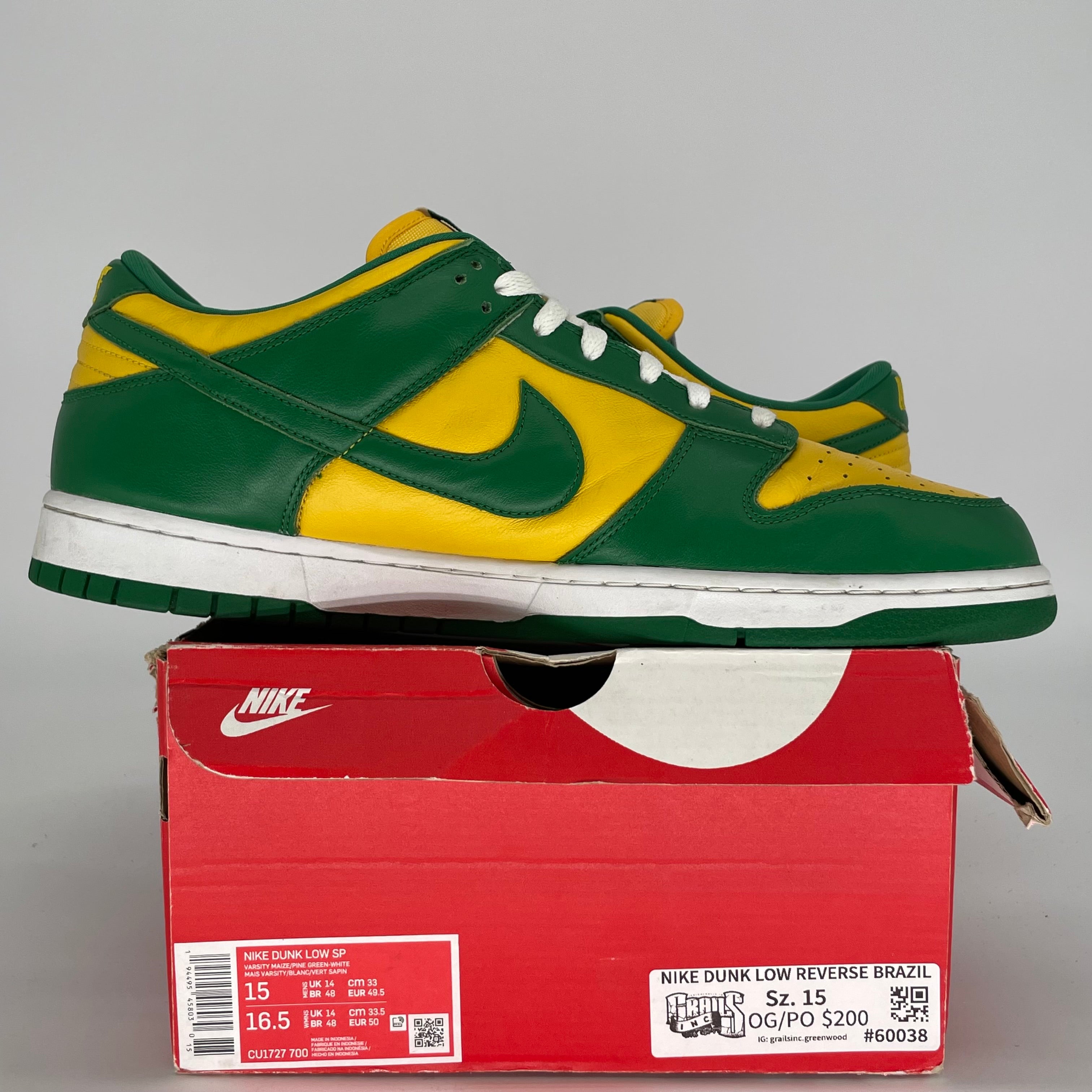 NIKE DUNK LOW BRAZIL SIZE 15/16.5W CU1727-700