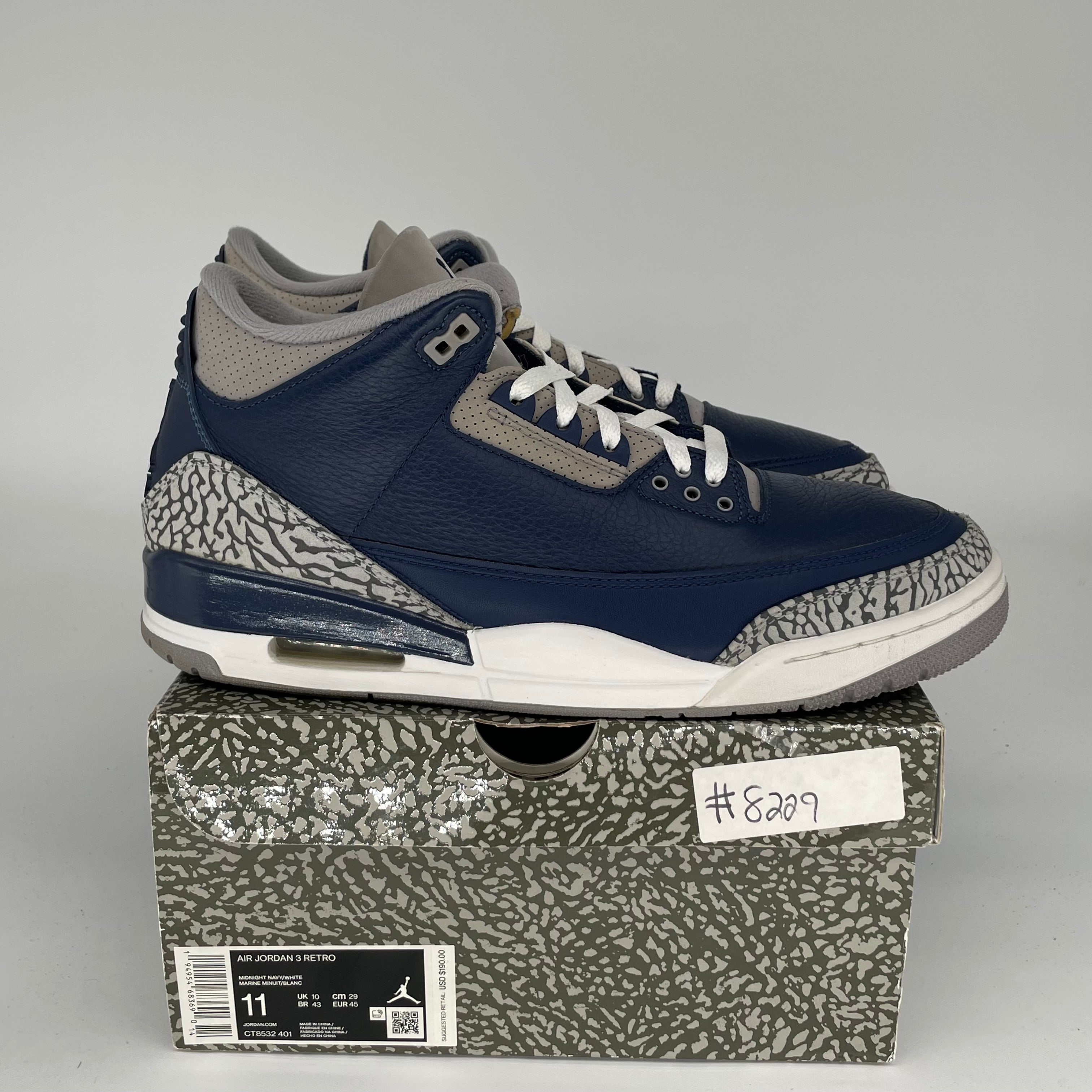 AIR JORDAN 3 GEORGETOWN SIZE 11 CT8532-401