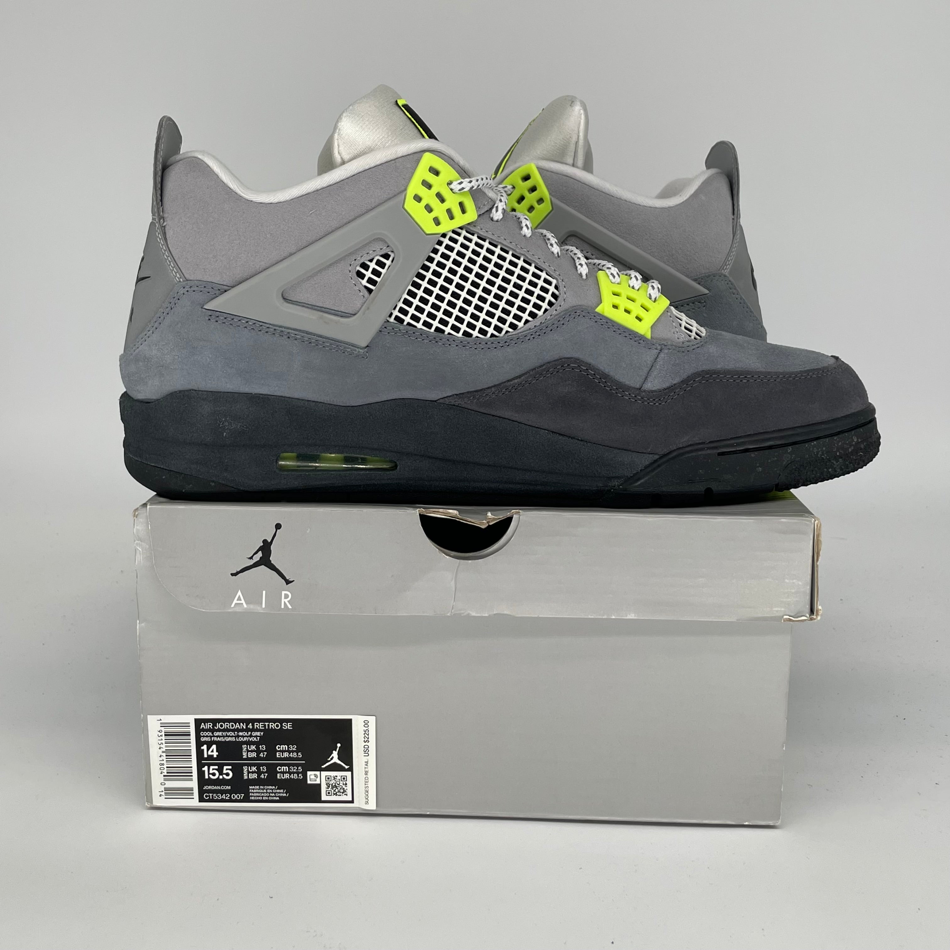 AIR JORDAN 4 NEON 95 SIZE 14/15.5W CT5342-007