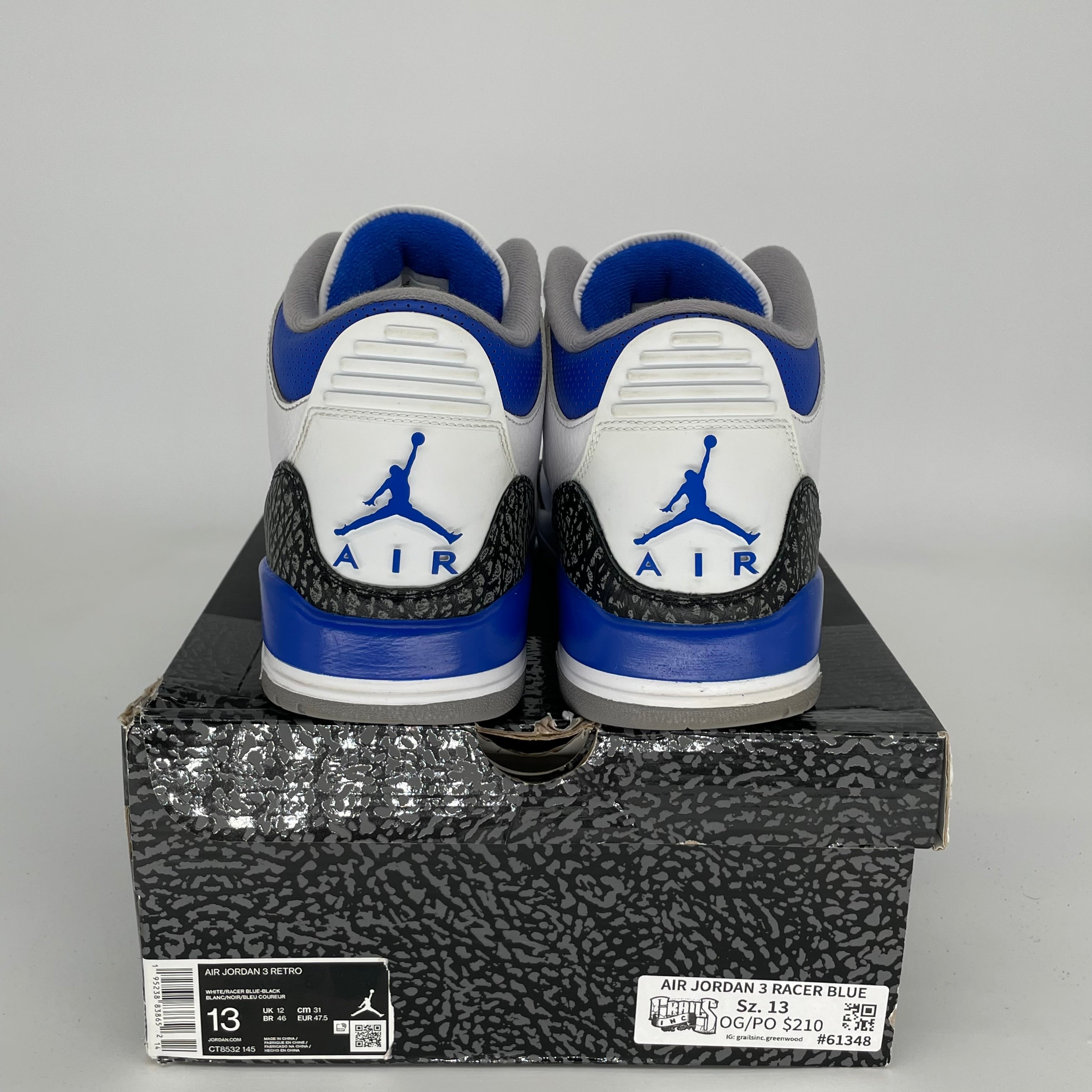AIR JORDAN 3 RACER BLUE SIZE 13 CT8532-145