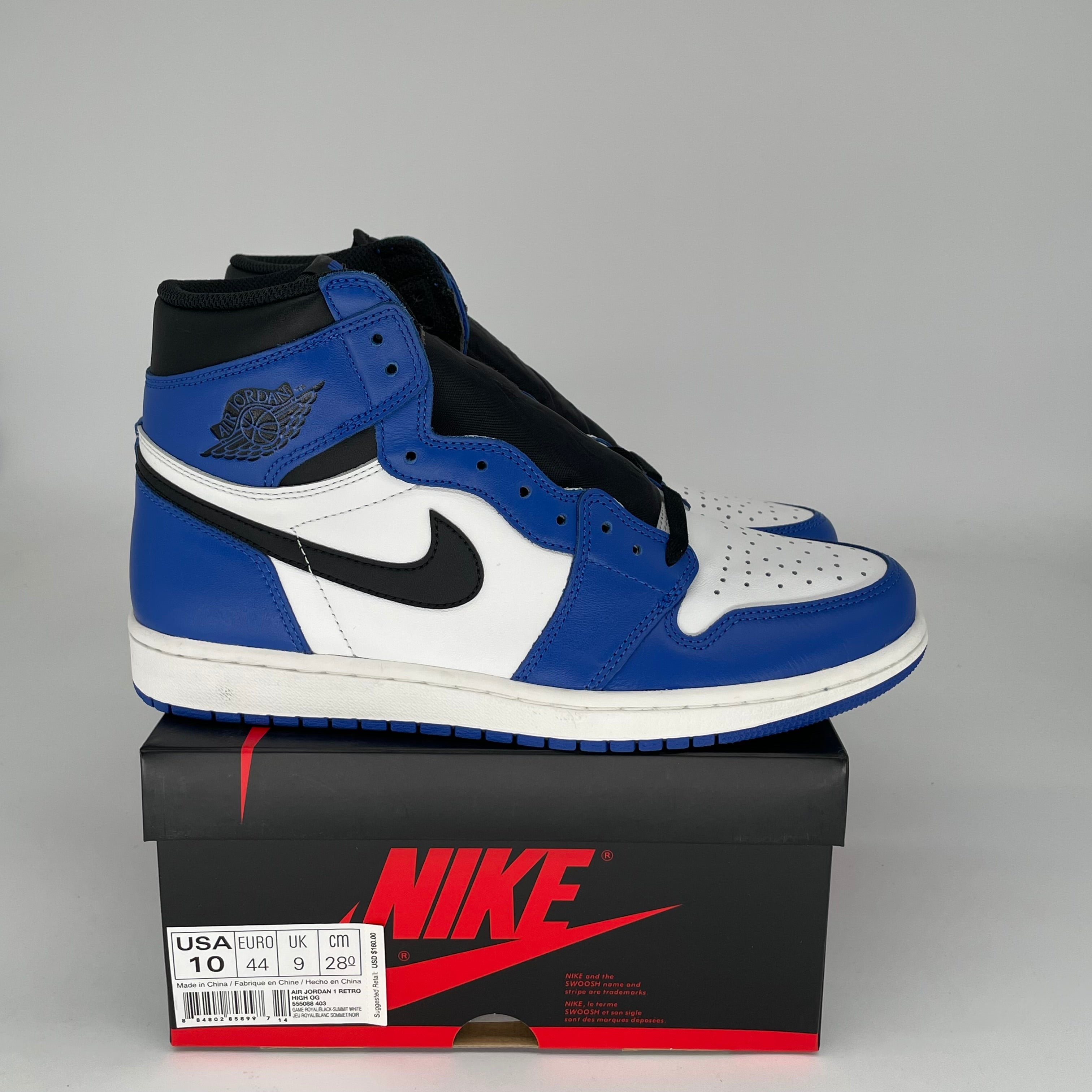 AIR JORDAN 1 GAME ROYAL SIZE 10 555088-403