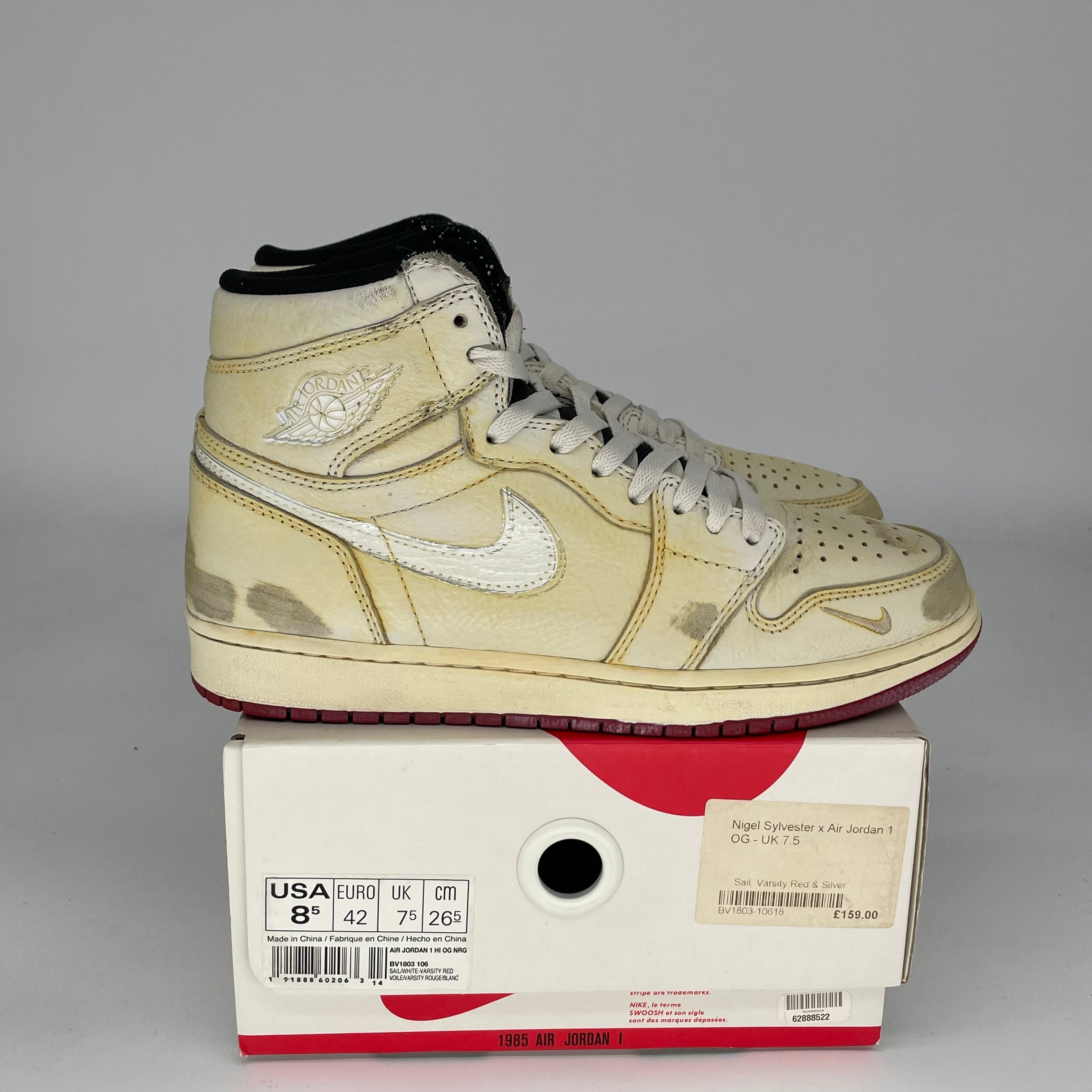 AIR JORDAN 1 NIGEL SYLVESTER SIZE 8.5 BV1803-106