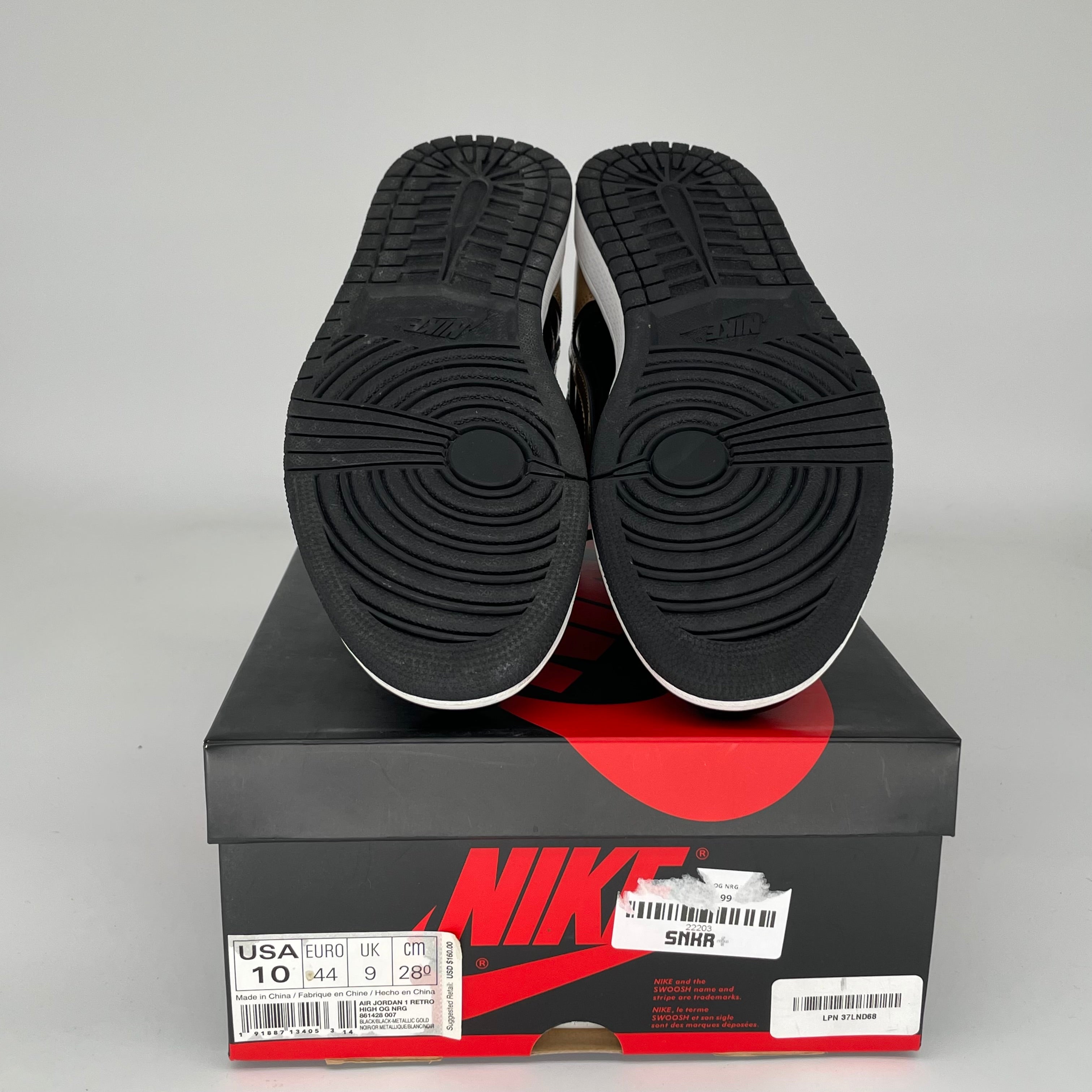 AIR JORDAN 1 PATENT GOLD TOE SIZE 10 861428-007