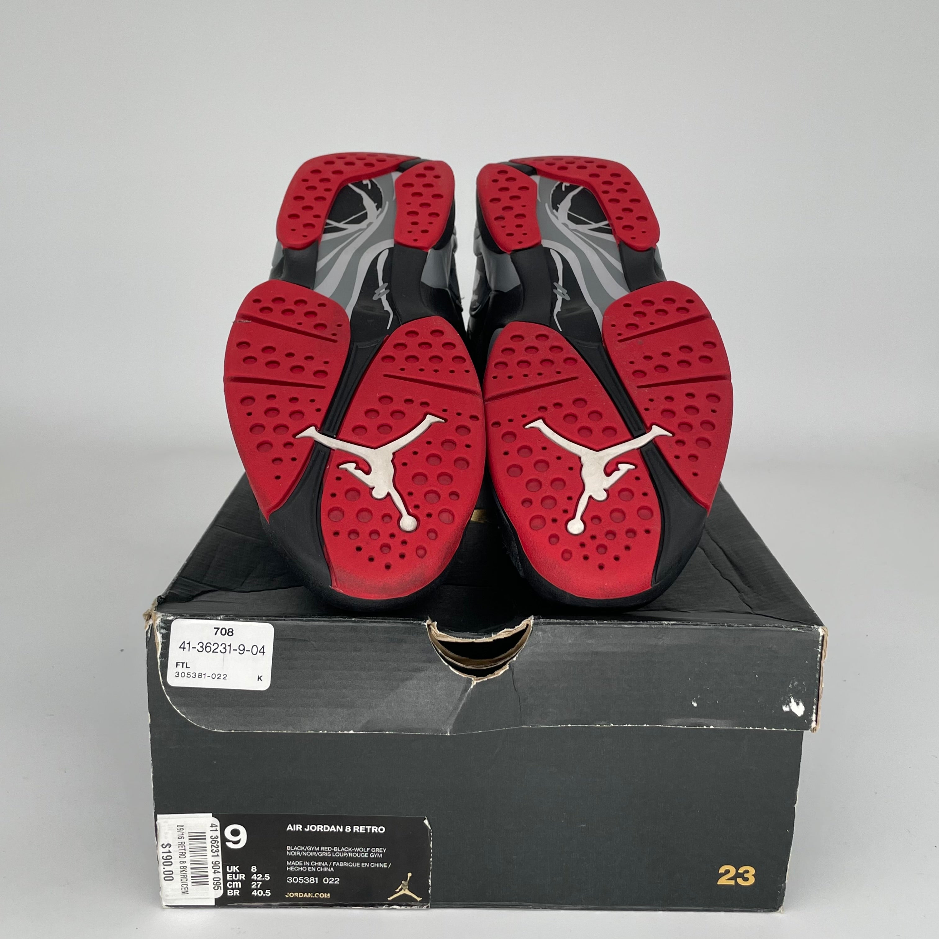 AIR JORDAN 8 BLACK CEMENT SIZE 9 305381-022