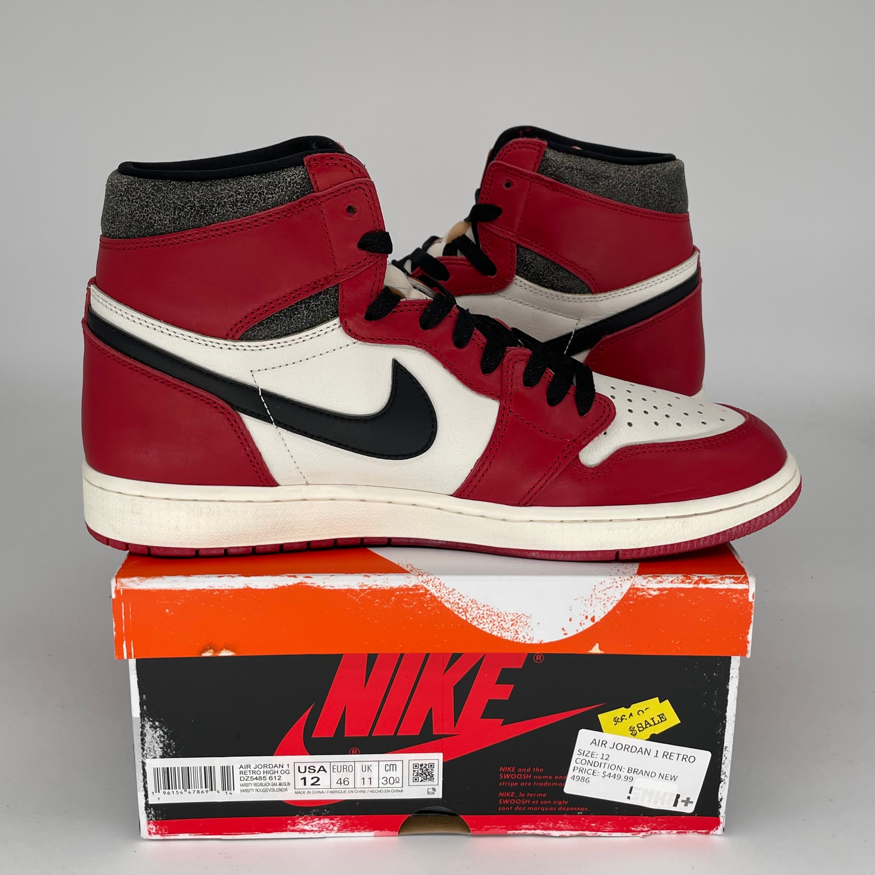 AIR JORDAN 1 LOST AND FOUND SIZE 12 DZ5485-612