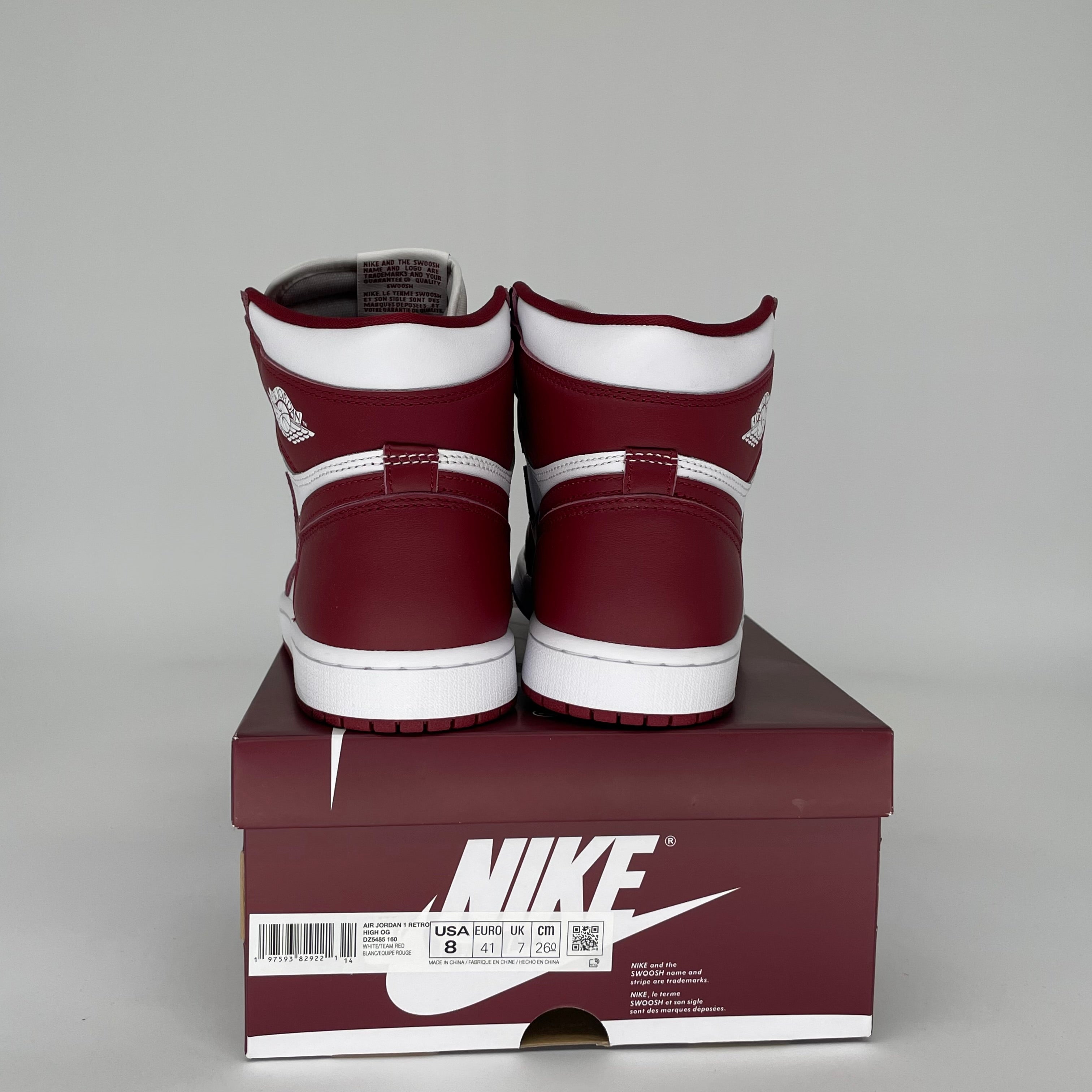 AIR JORDAN 1 ARTISANAL TEAM RED SIZE 8 DZ5485-160