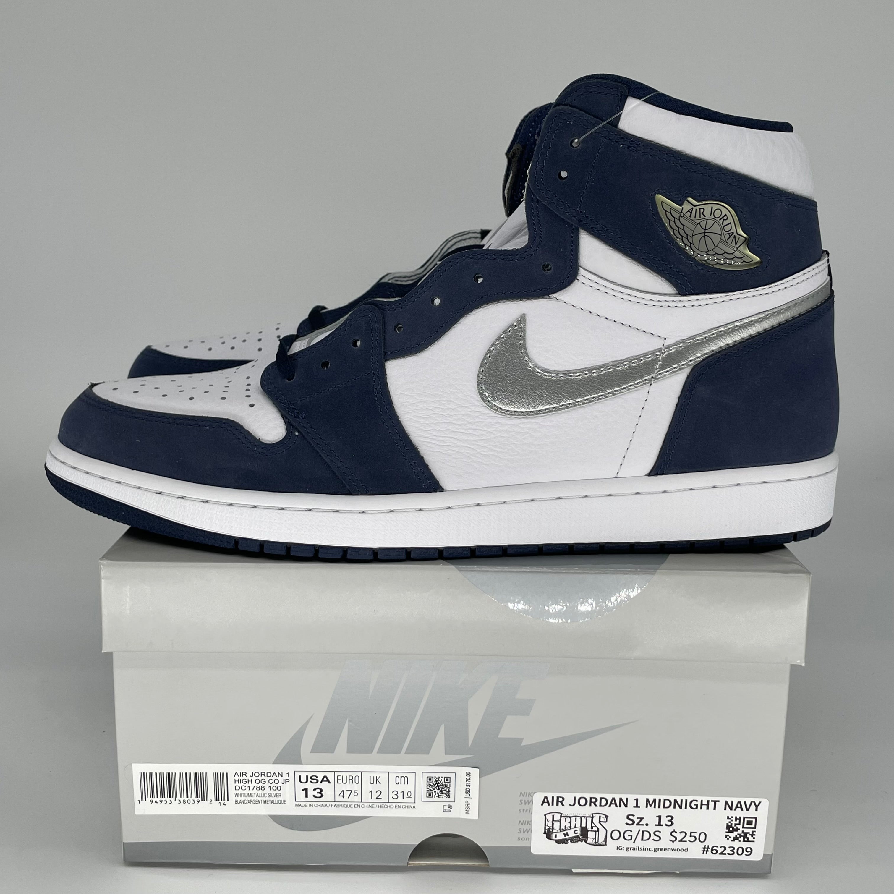 AIR JORDAN 1 CO JAPAN MIDNIGHT NAVY SIZE 13 DC1788-100