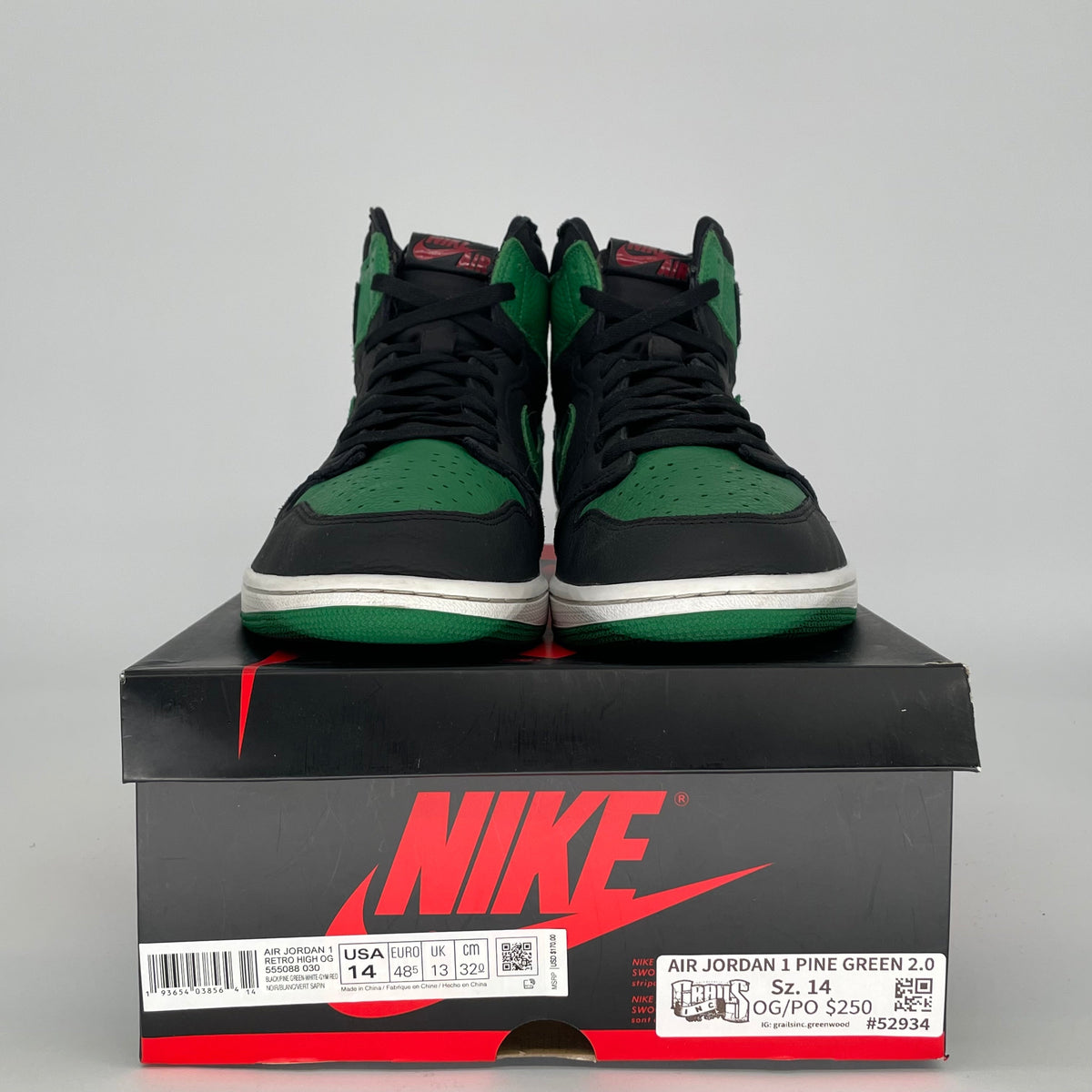 Jordan 1 Retro High Pine Green Black