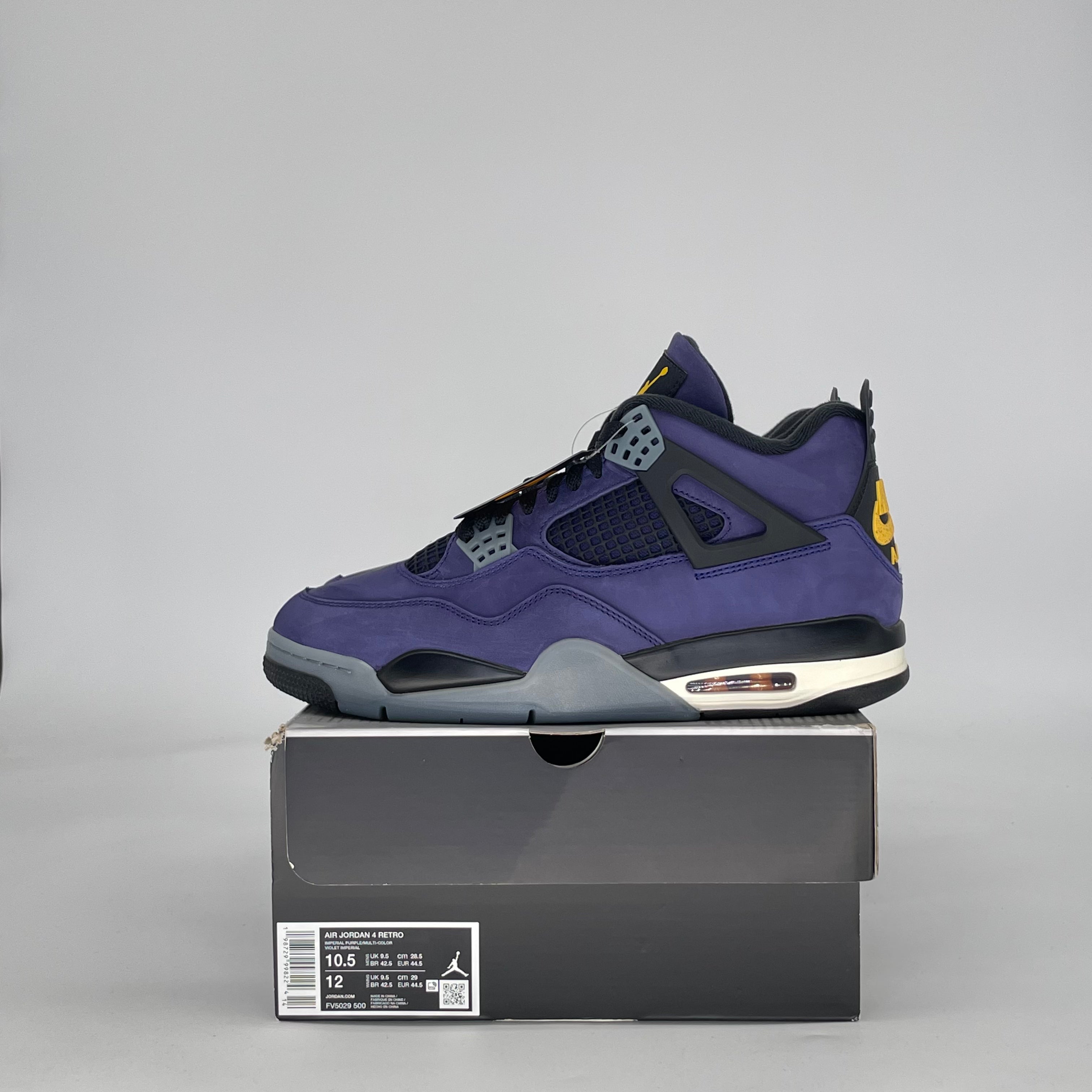 AIR JORDAN 4 LAKERS FV5029-500 SIZE 10.5/12W