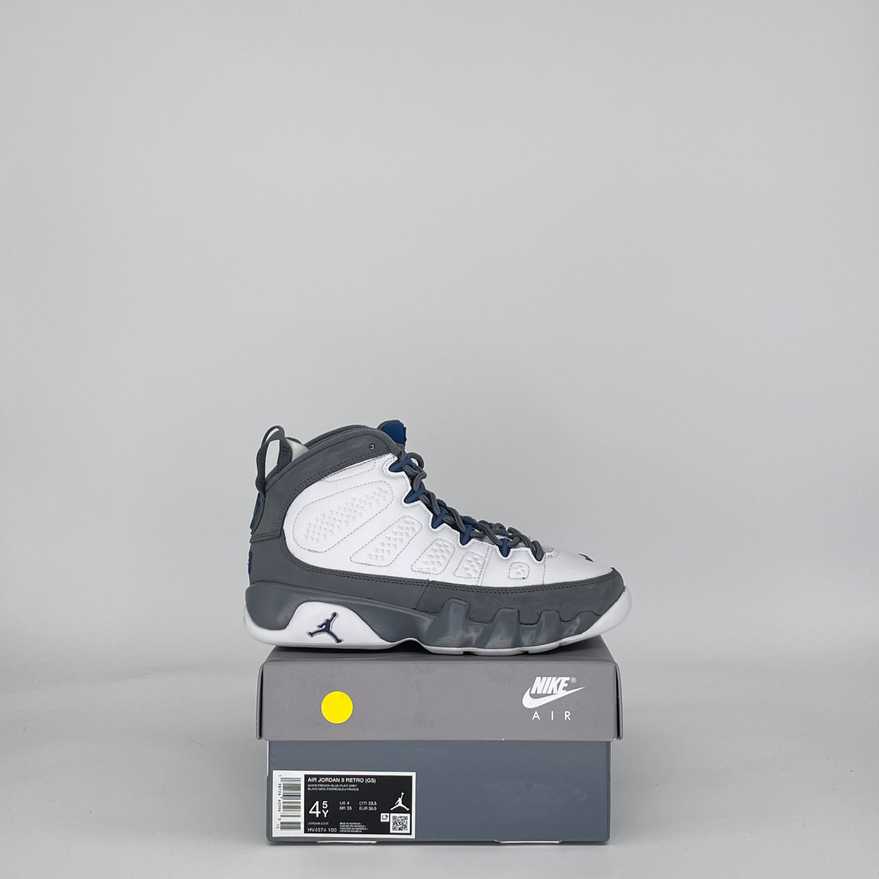 AIR JORDAN 9 FLINT GREY FRENCH BLUE HV4574-100 SIZE 4.5/6W GS