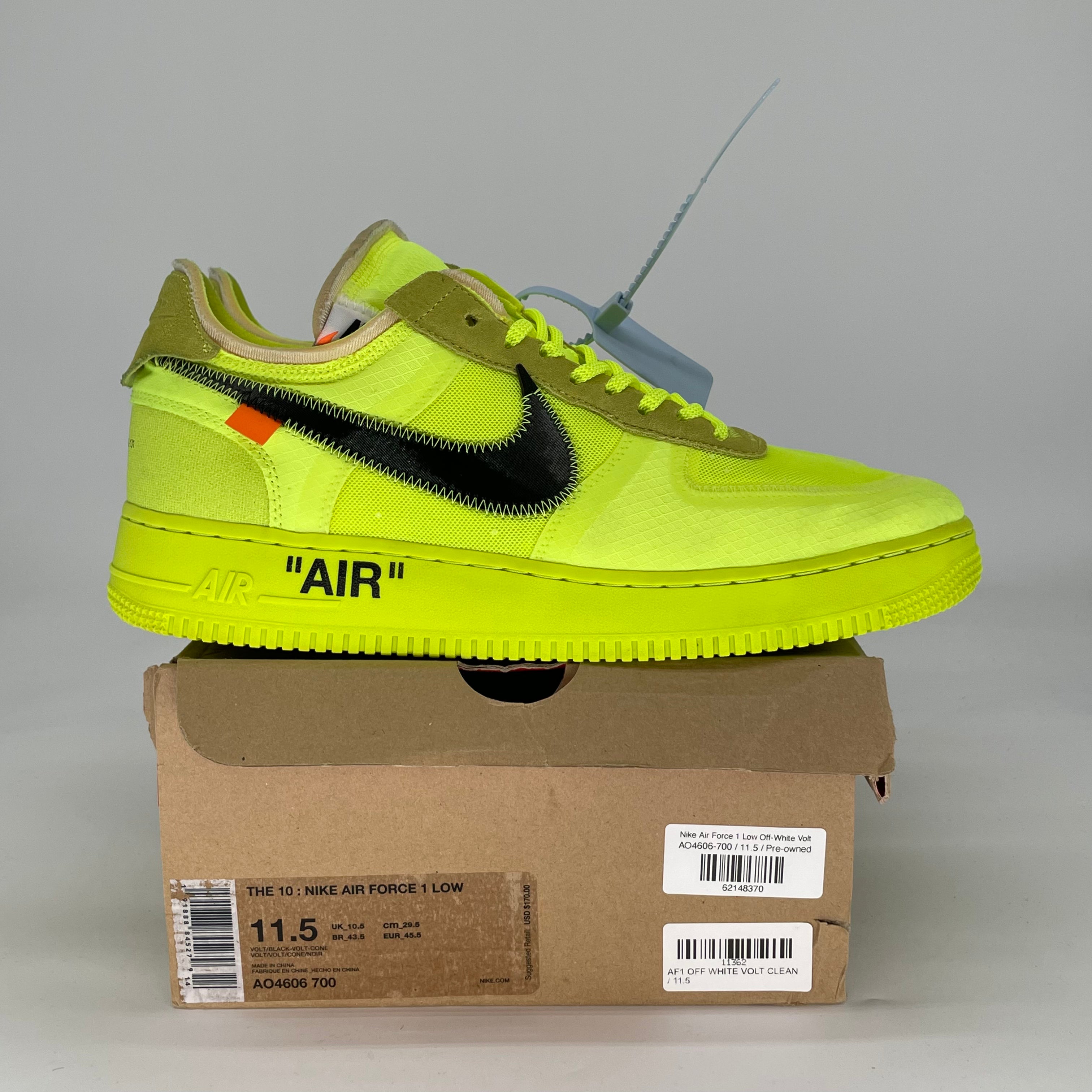 OFF WHITE X NIKE AIR FORCE 1 VOLT AO4606-700 SIZE 11.5/13W