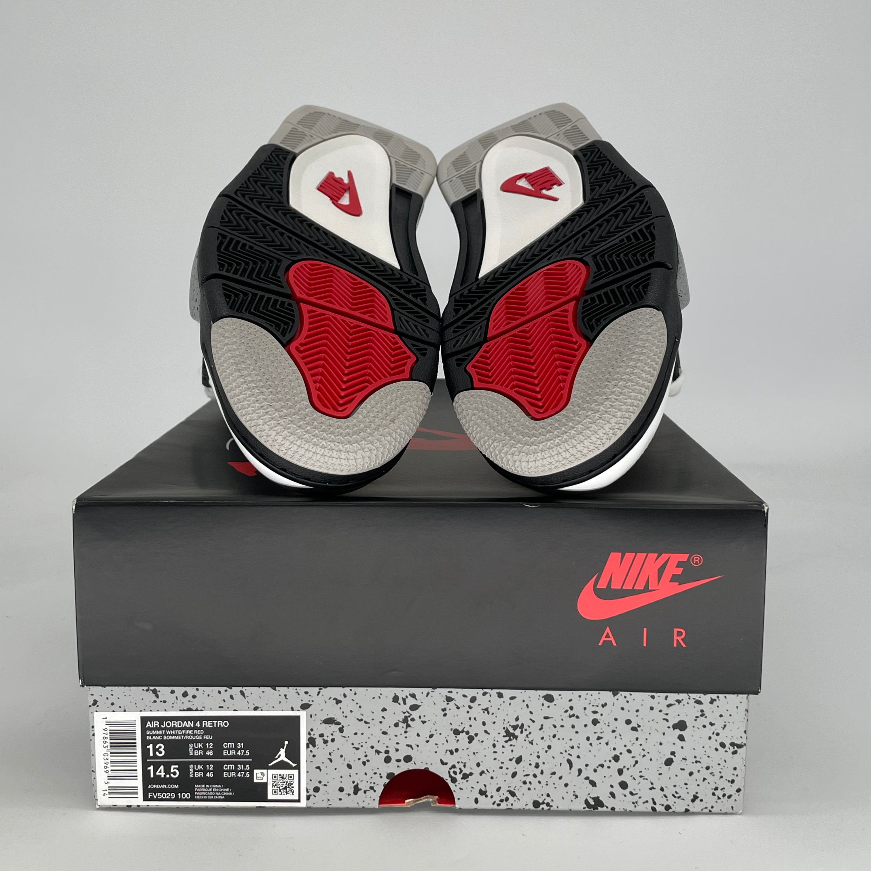 AIR JORDAN 4 WHITE CEMENT FV5029-100 SIZE 13/14.5W