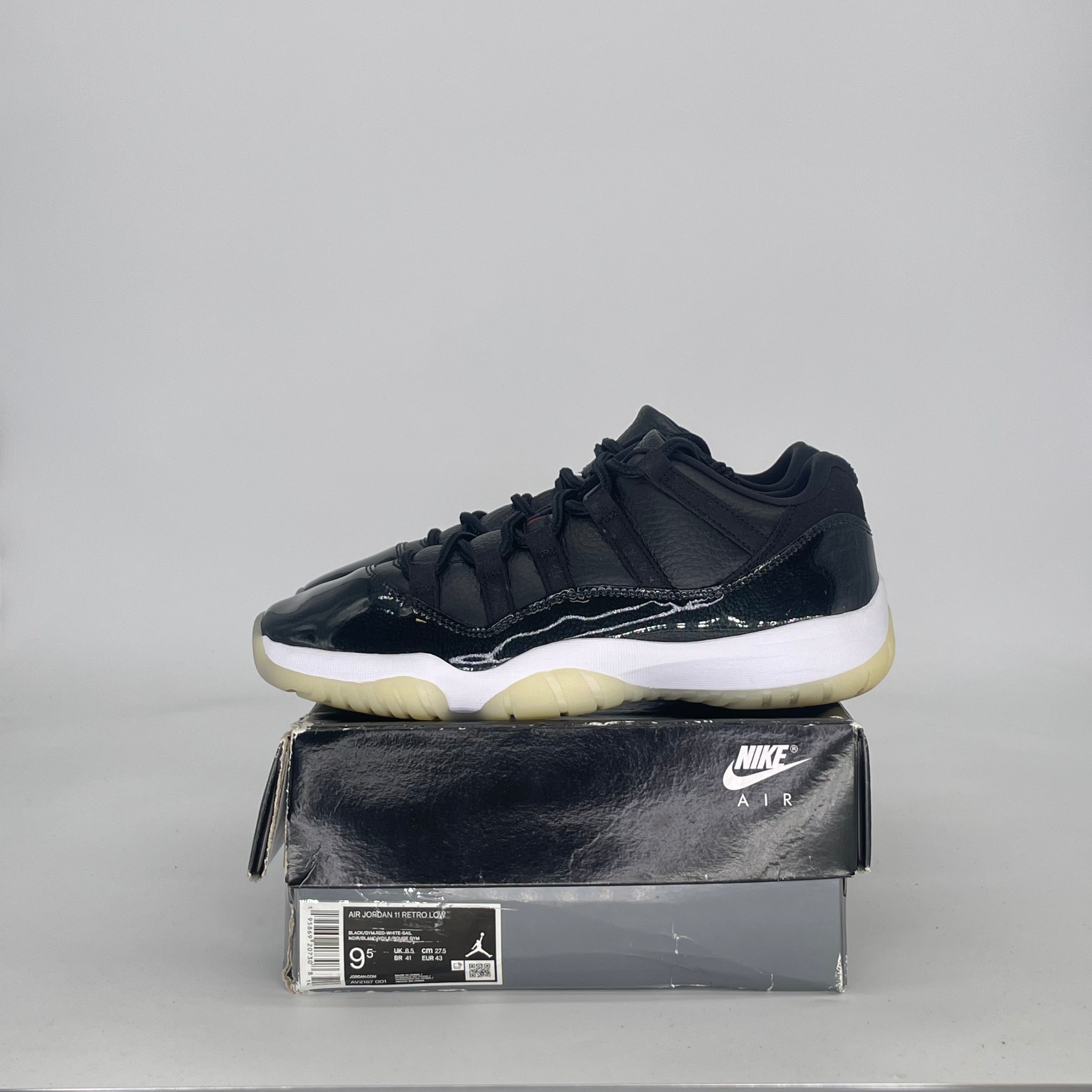 AIR JORDAN 11 LOW 72-10 AV2187-001 SIZE 9.5/11W