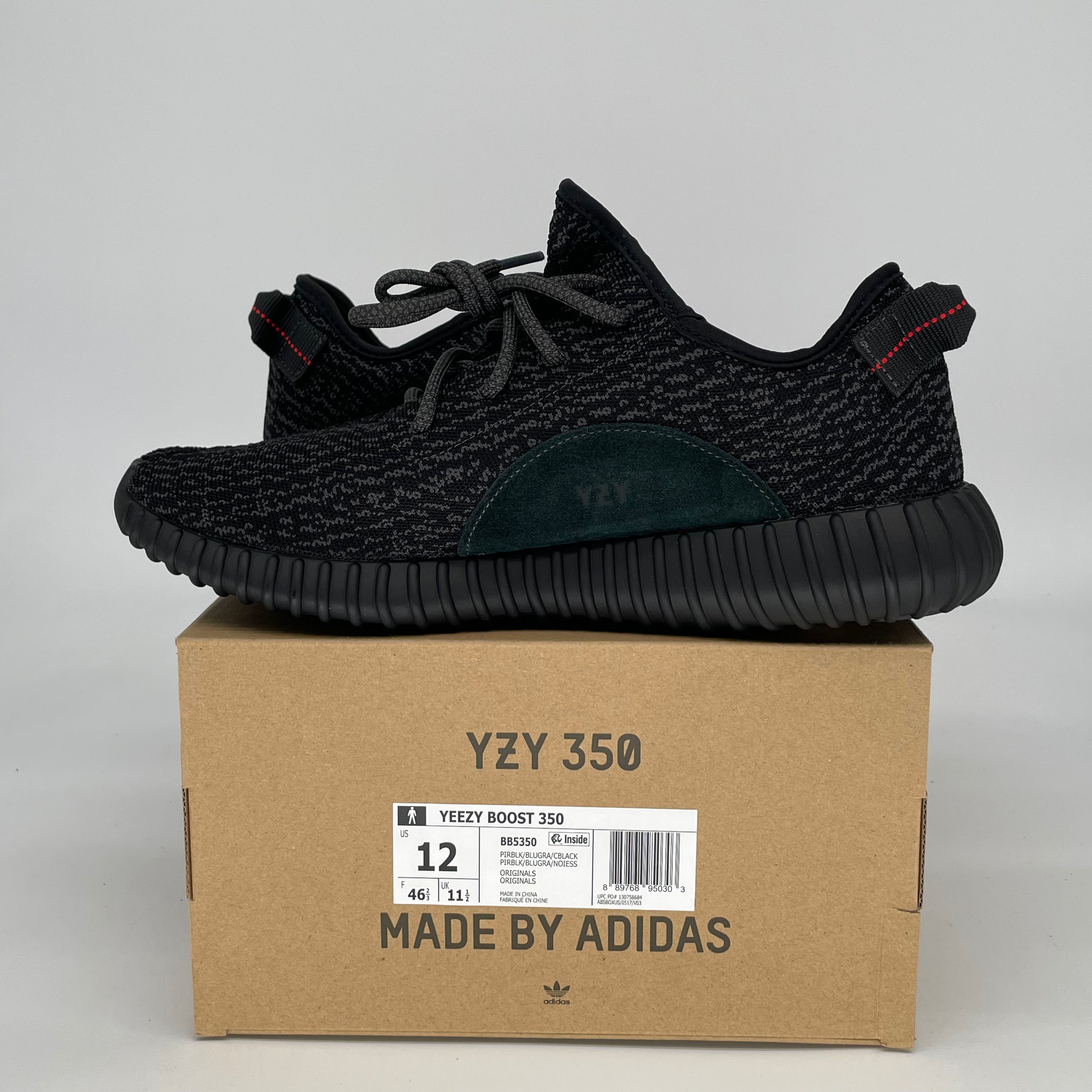 ADIDAS YEEZY 350 PIRATE BLACK BB5350 SIZE 12/13.5W