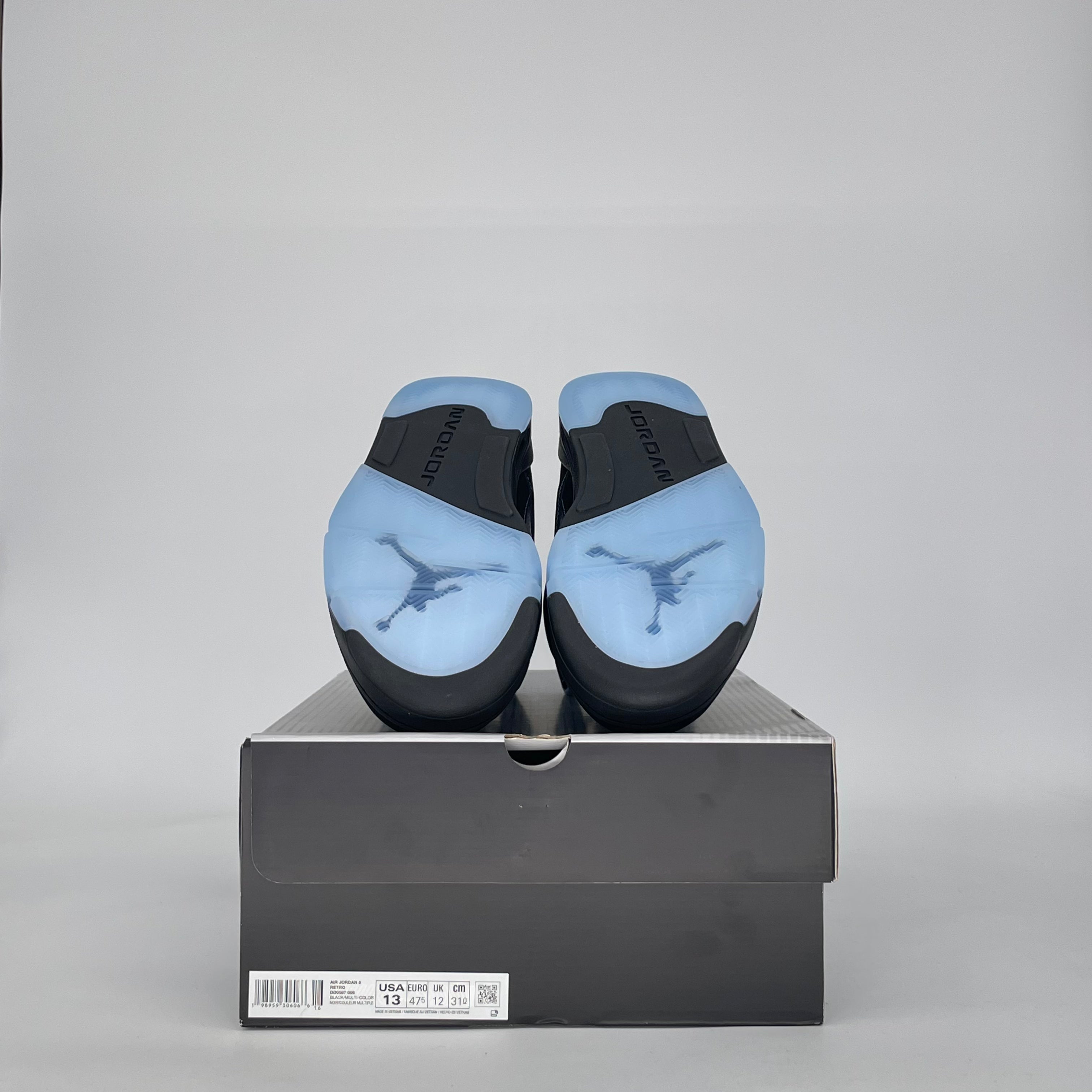 AIR JORDAN 5 BLACK UNIVERSITY BLUE DD0587-008 SIZE 13/14.5W