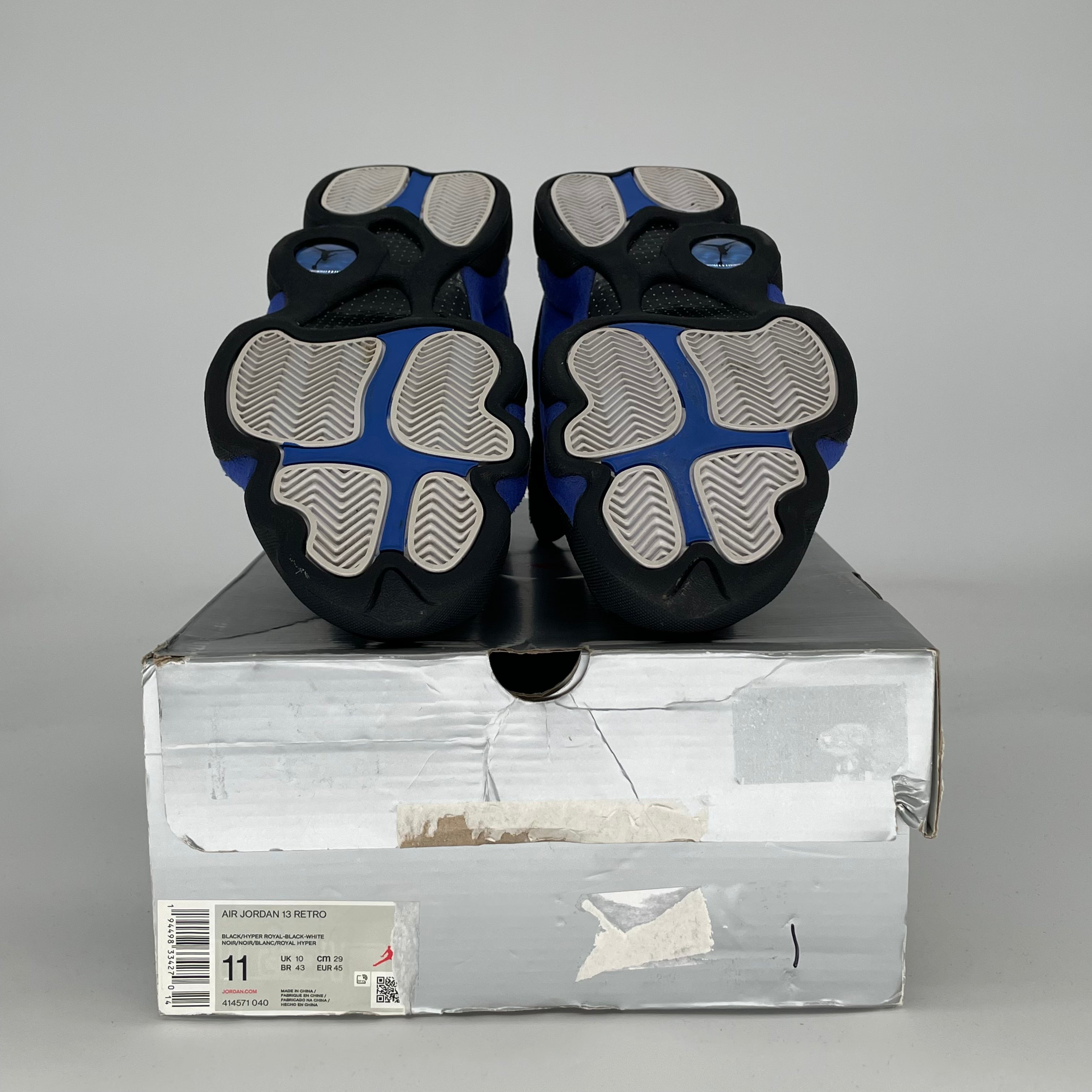 AIR JORDAN 13 BLACK HYPER ROYAL 414571-040 SIZE 11/12.5W
