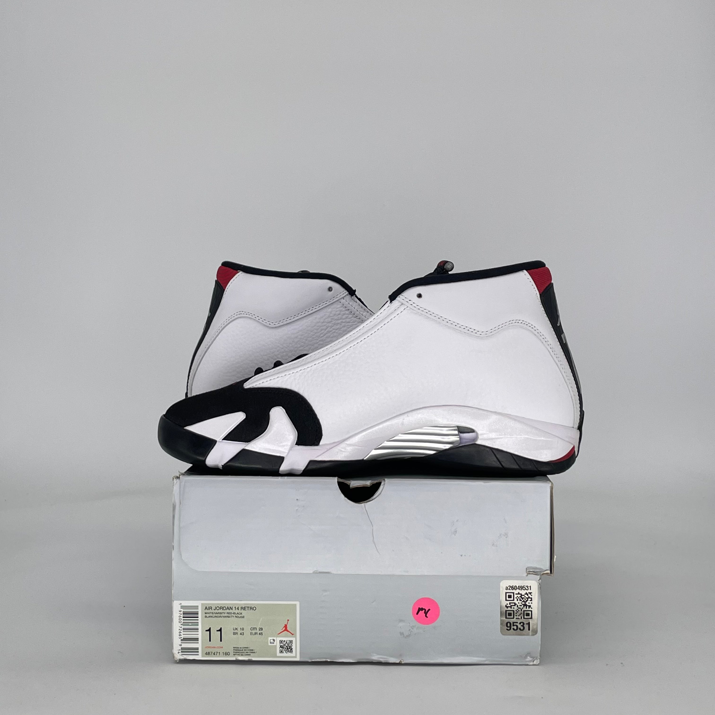 AIR JORDAN 14 BLACK TOE 487471-160 SIZE 11/12.5W