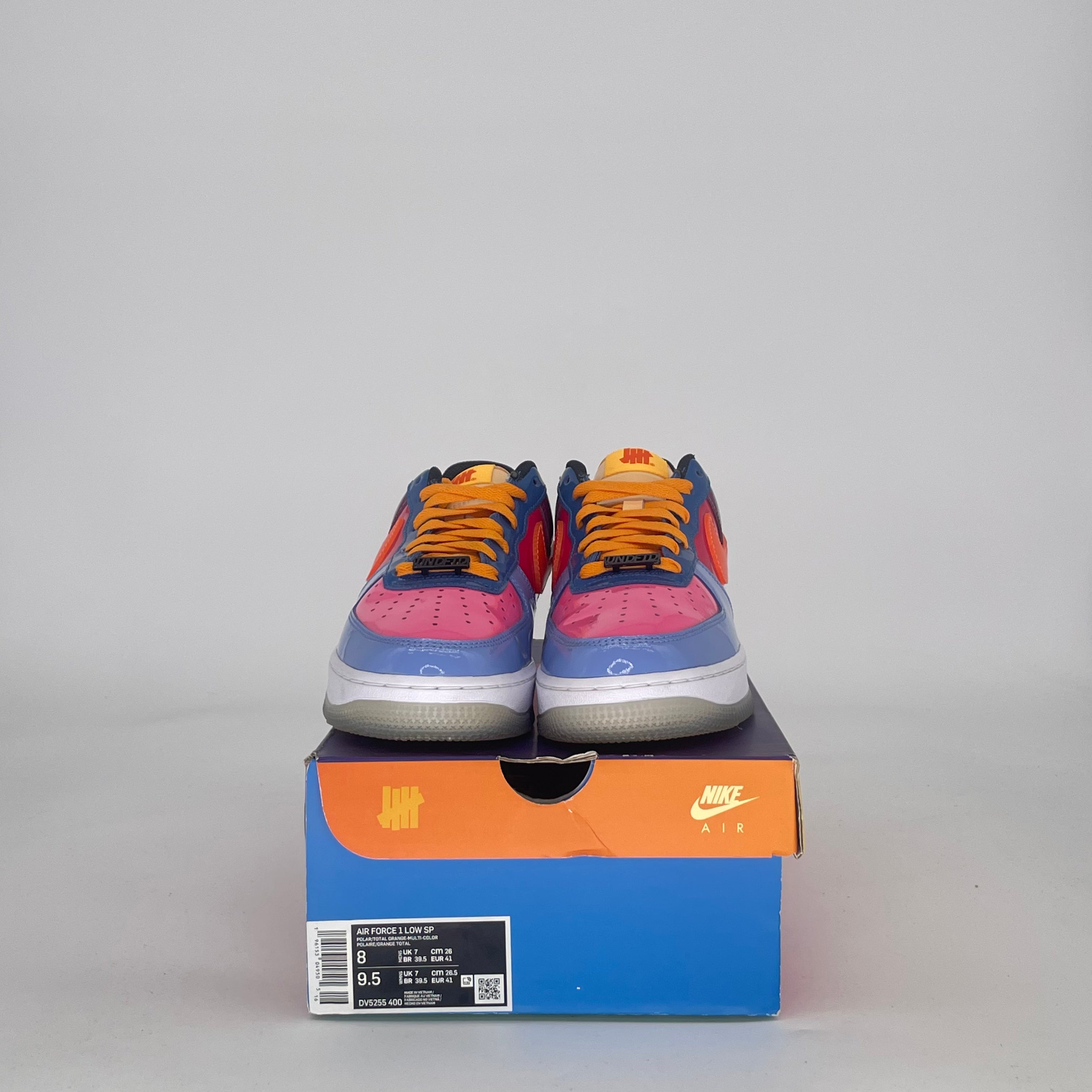 NIKE AIR FORCE 1 LOW UNDEFEATED MULTI-PATENT TOTAL ORANGE DV5255-400 SIZE 8/9.5W