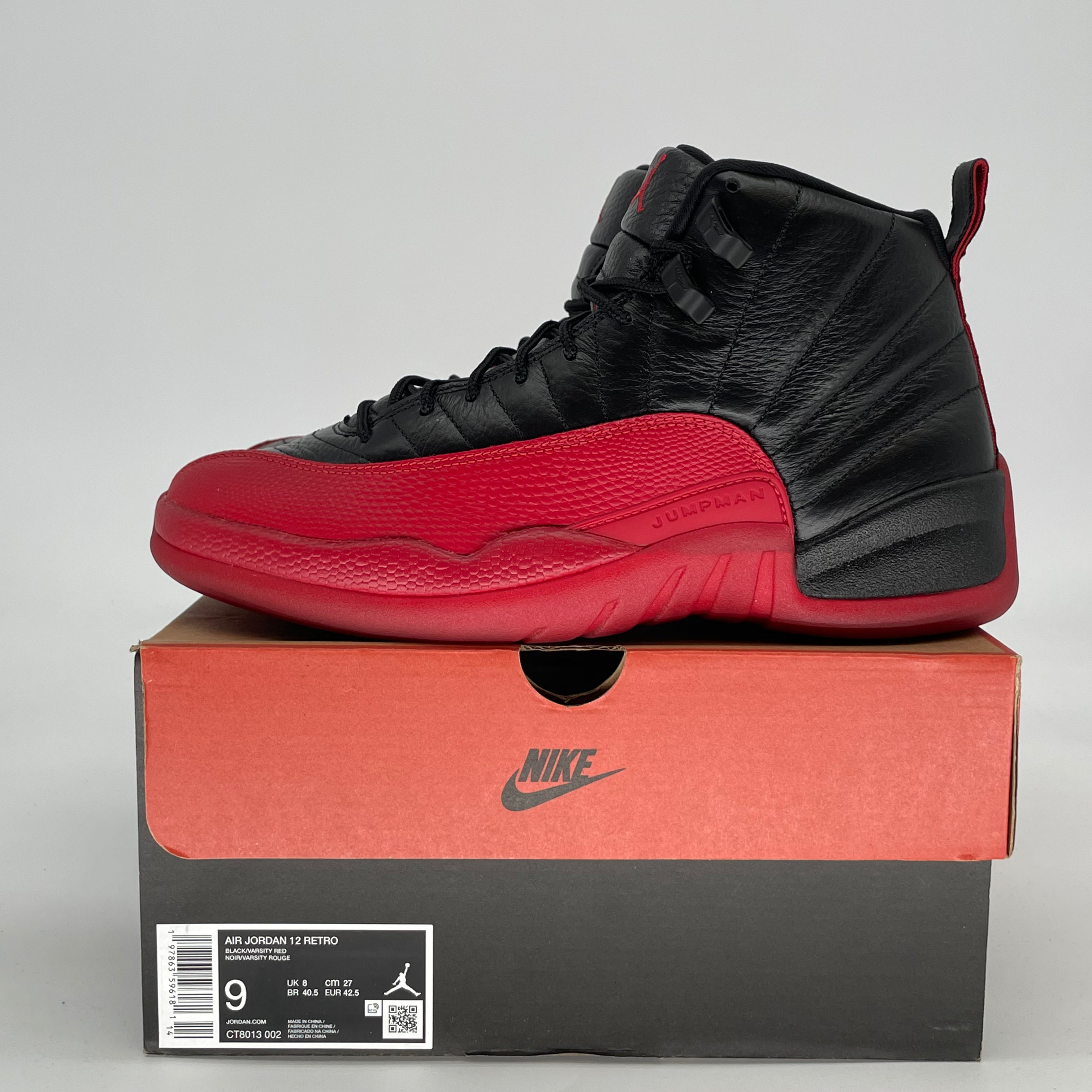 AIR JORDAN 12 FLU GAME CT8013-002 SIZE 9/10.5W