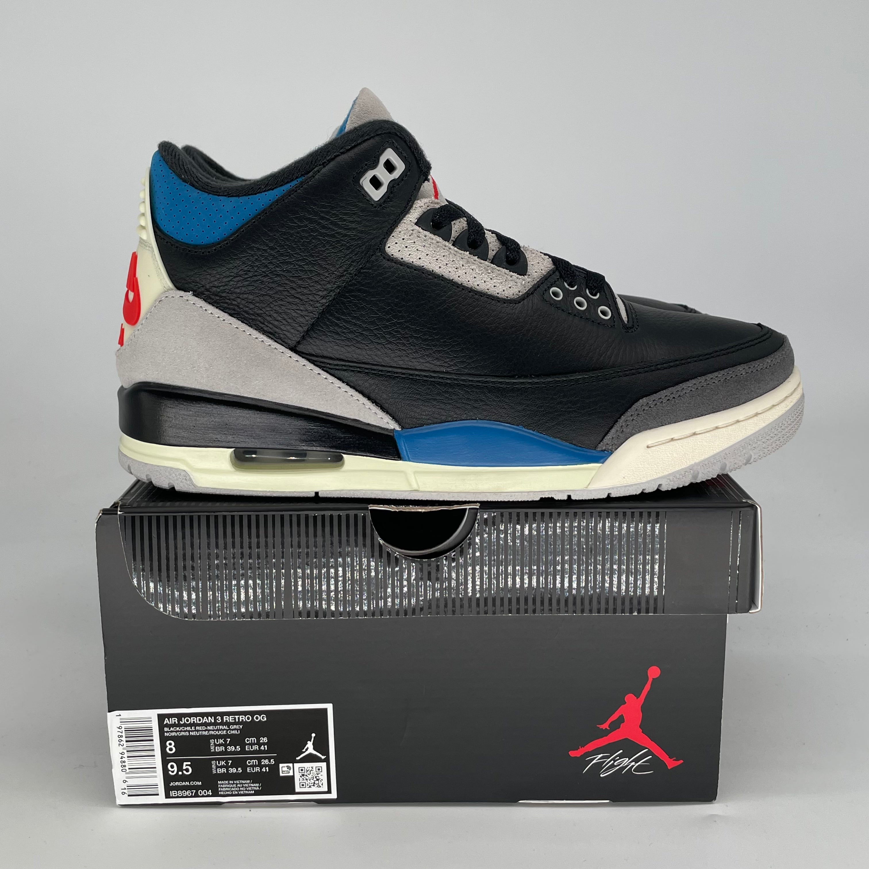 AIR JORDAN 3 RARE AIR IB8967-004 SIZE 8/9.5W