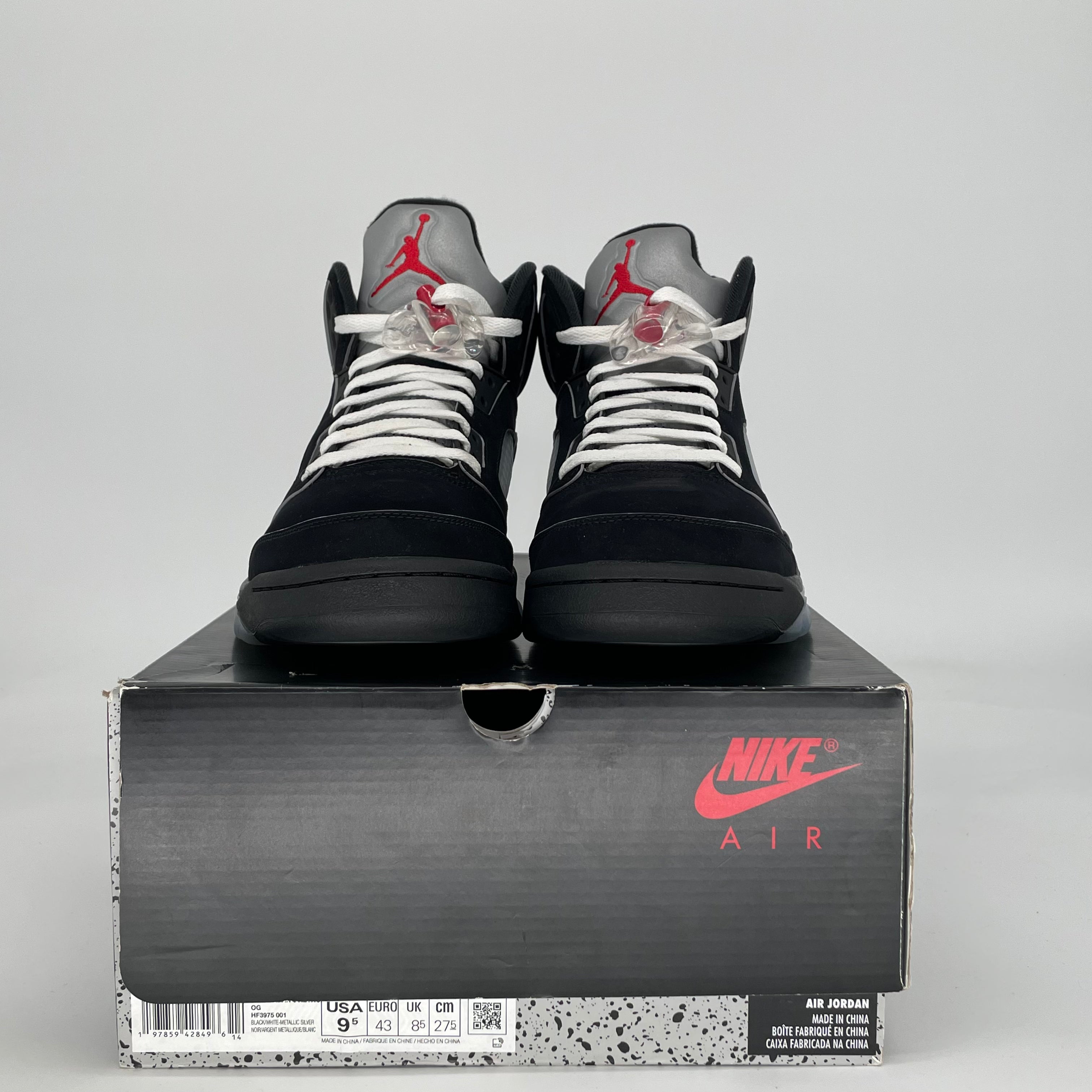 AIR JORDAN 5 BLACK METALLIC REIMAGINED HF3975-001 SIZE 9.5/11W
