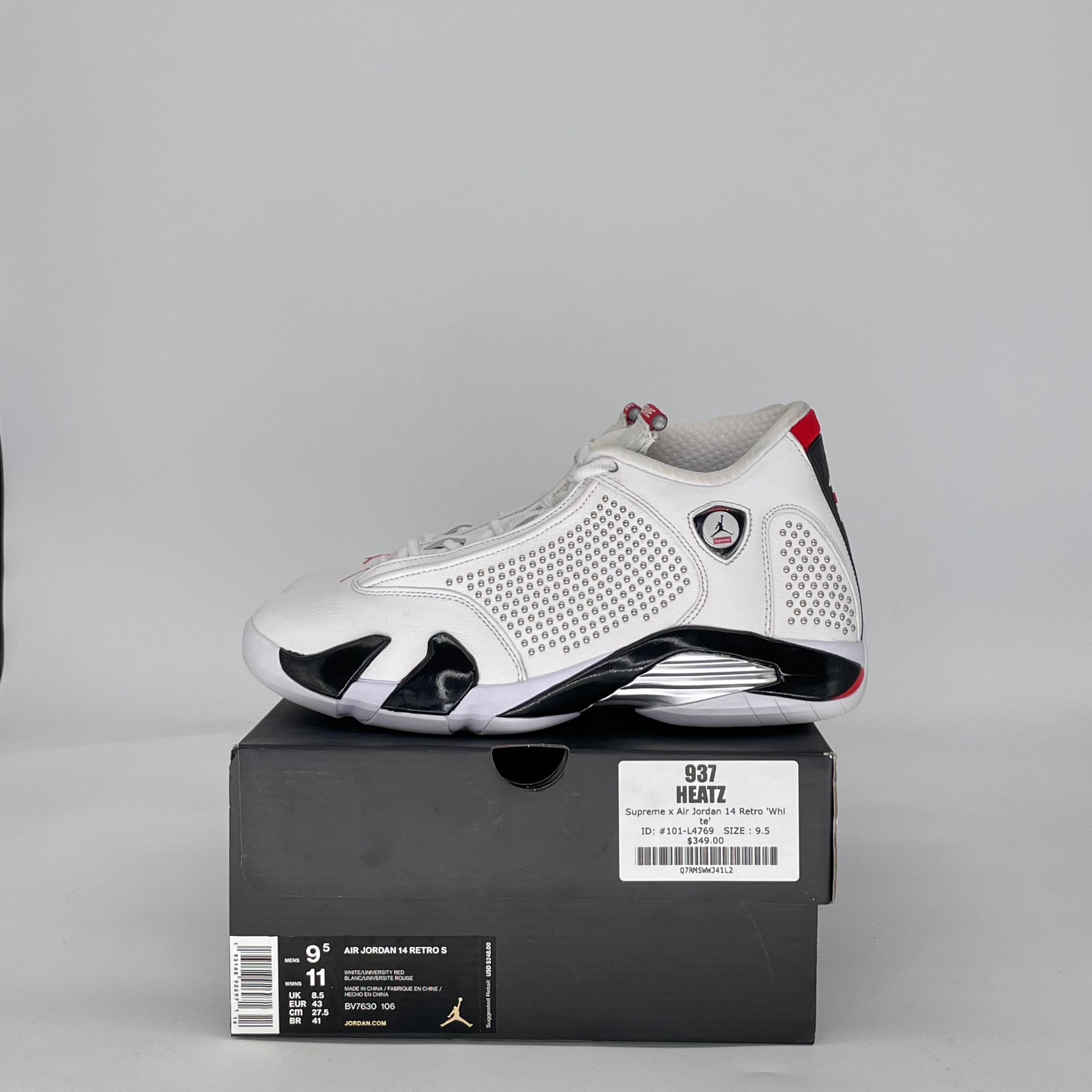 AIR JORDAN 14 SUPREME WHITE BV7630-106 SIZE 9.5/11W