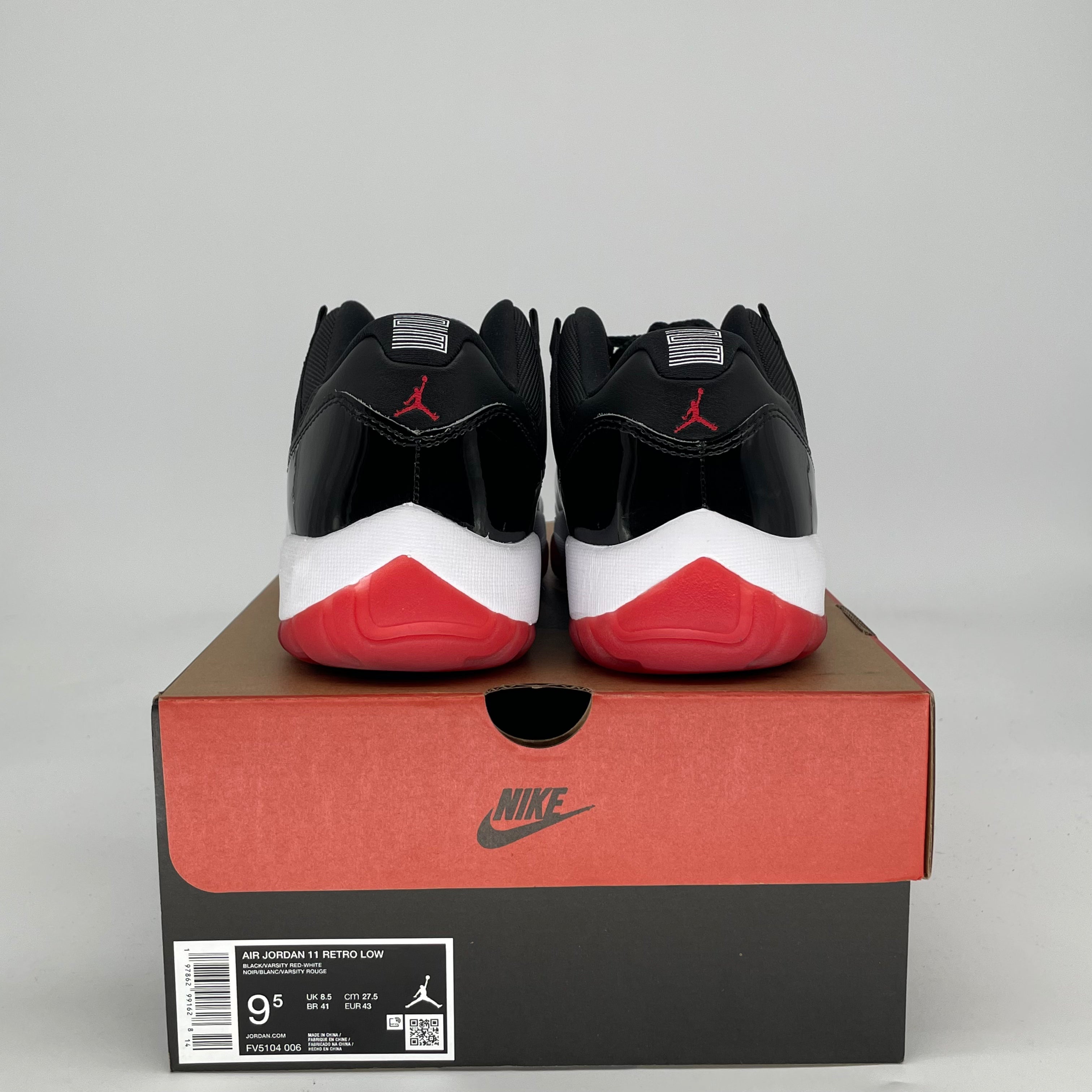 AIR JORDAN 11 LOW BRED FV5104-006 SIZE 9.5/11W