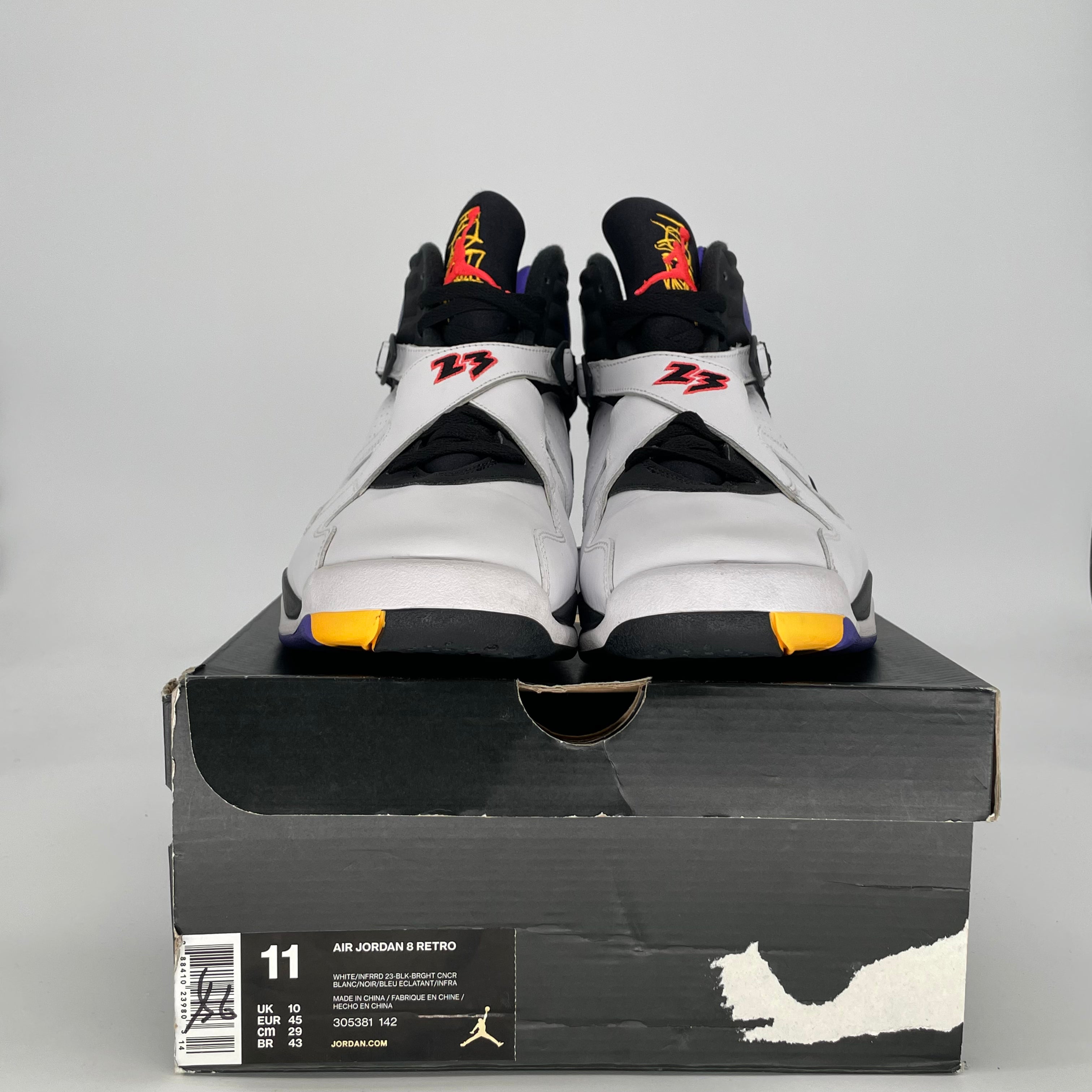 AIR JORDAN 8 THREE PEAT 305381-142 SIZE 11/12.5W