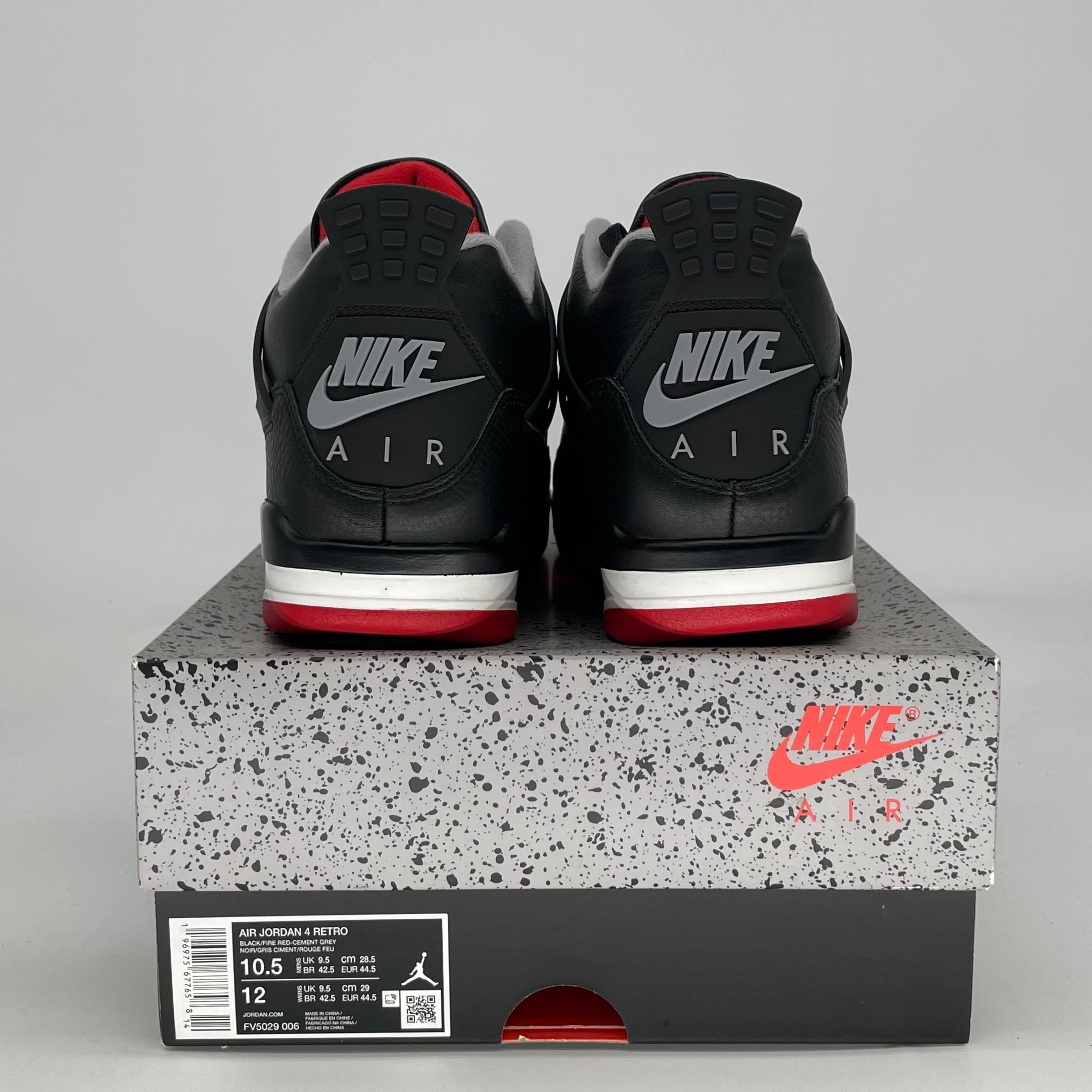 AIR JORDAN 4 BRED REIMAGINED FV5029-006 SIZE 10.5/12W