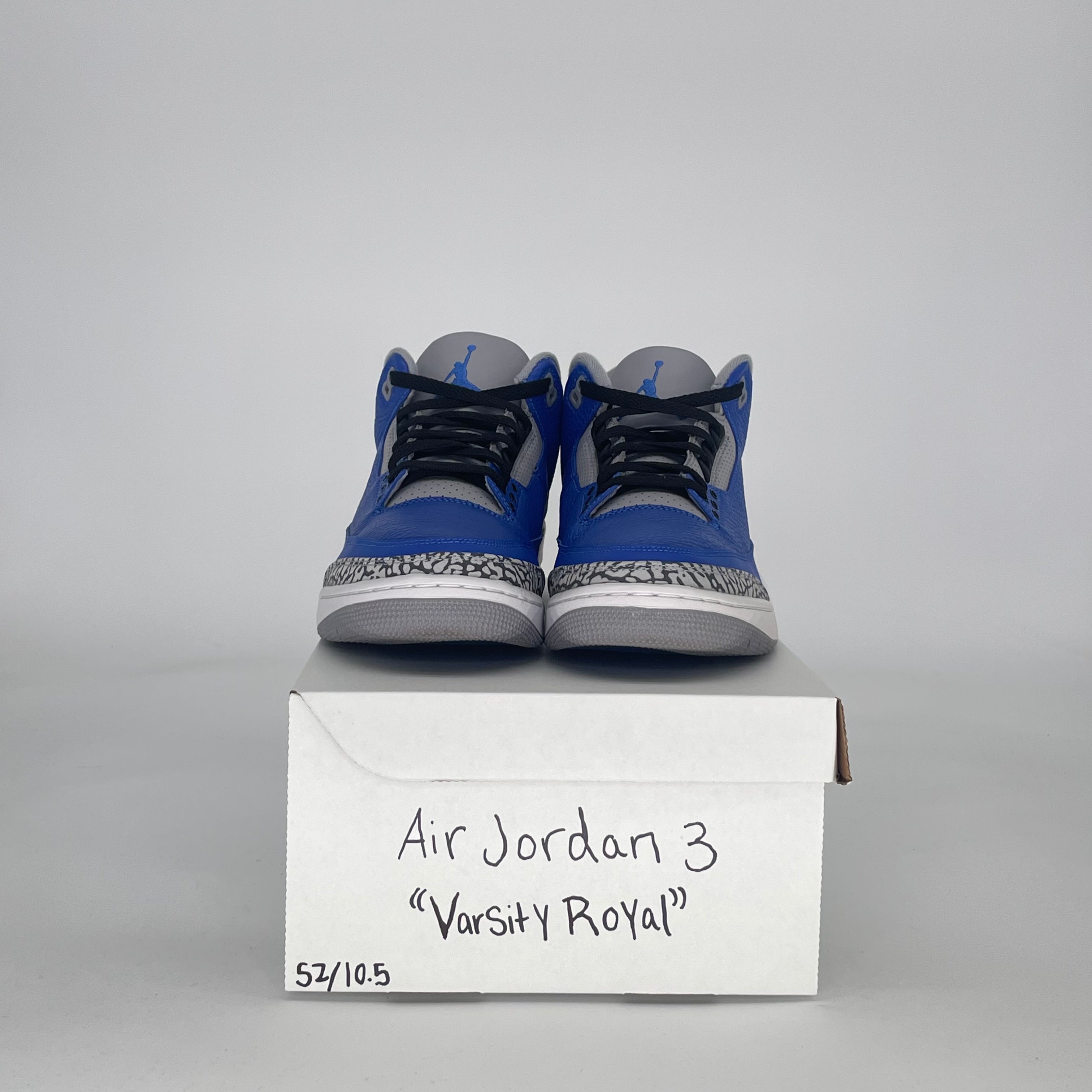 AIR JORDAN 3 VARSITY ROYAL CEMENT CT8532-400 SIZE 10.5/12W