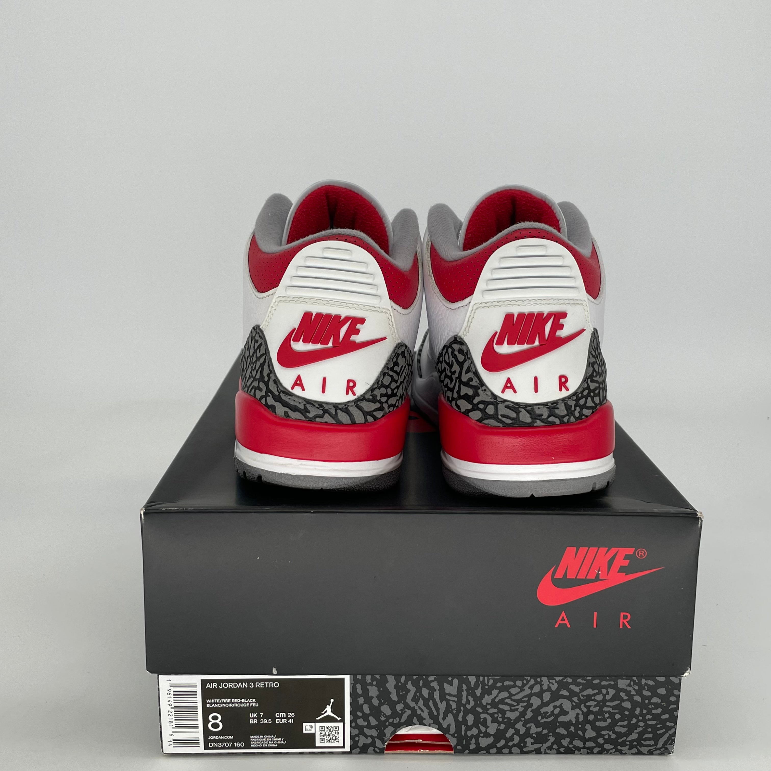 AIR JORDAN 3 FIRE RED DN3707-160 SIZE 8/9.5W