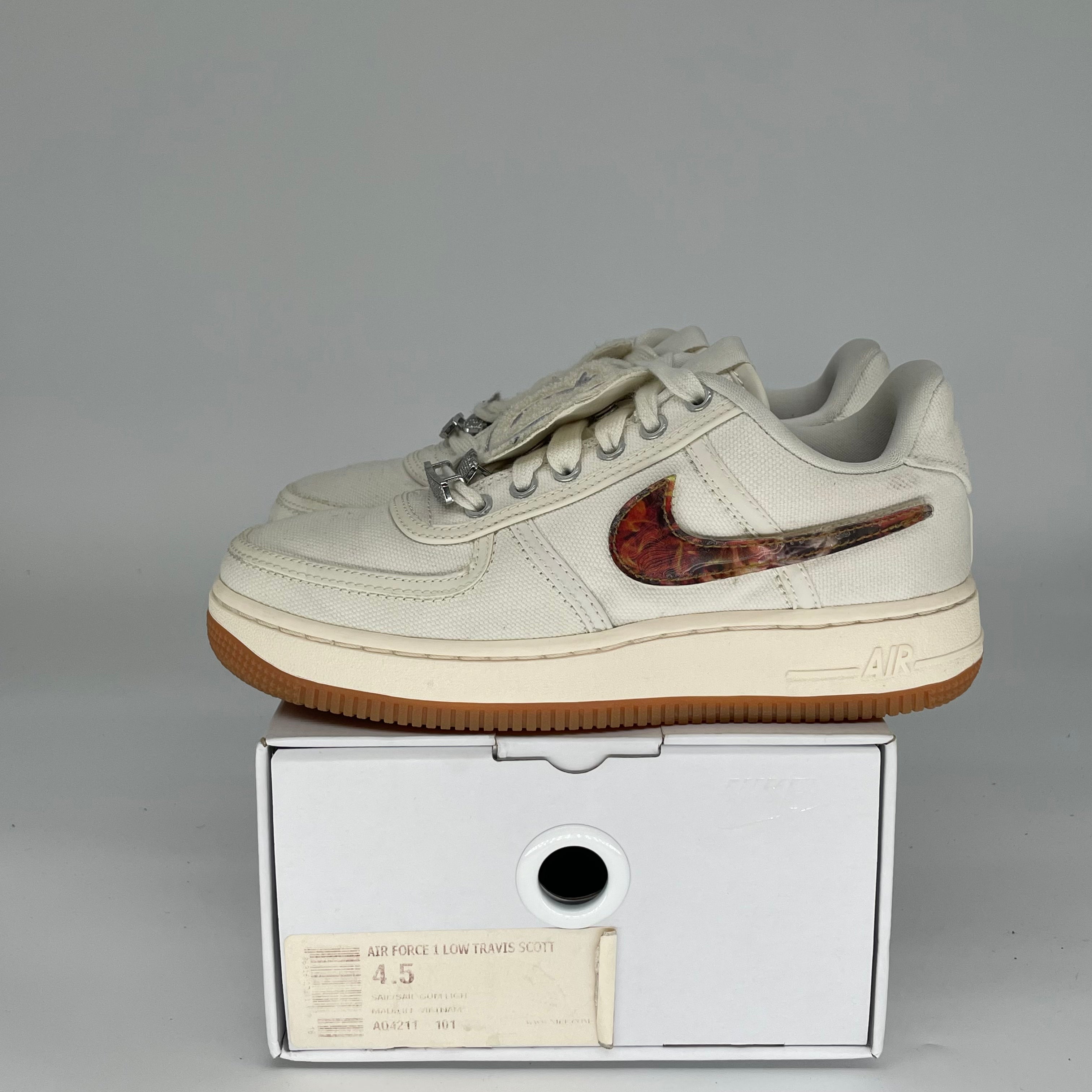 NIKE AIR FORCE 1 LOW TRAVIS SCOTT SAIL AQ4211-101 SIZE 4.5/6W