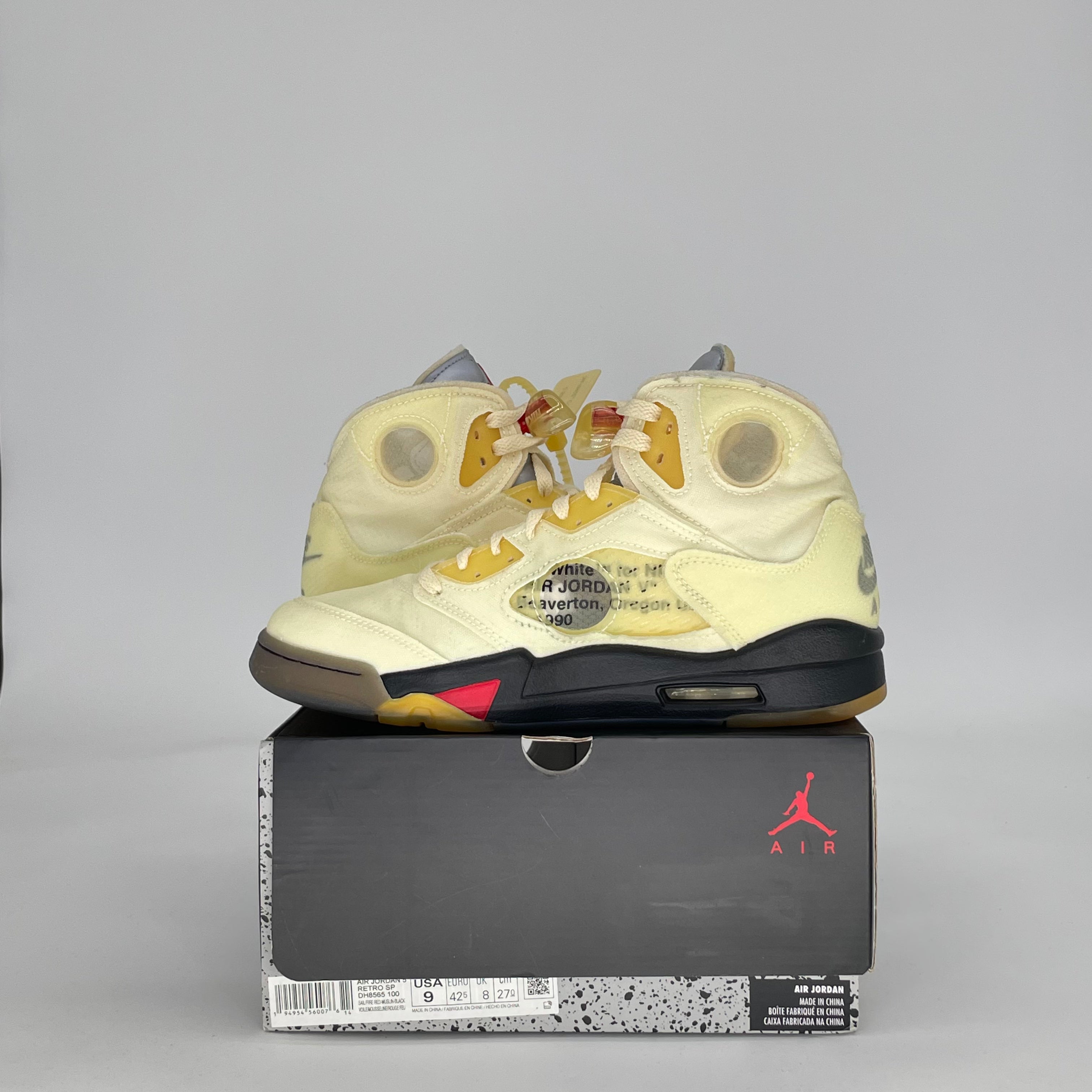 AIR JORDAN 5 OFF-WHITE SAIL DH8565-100 SIZE 9/10.5W
